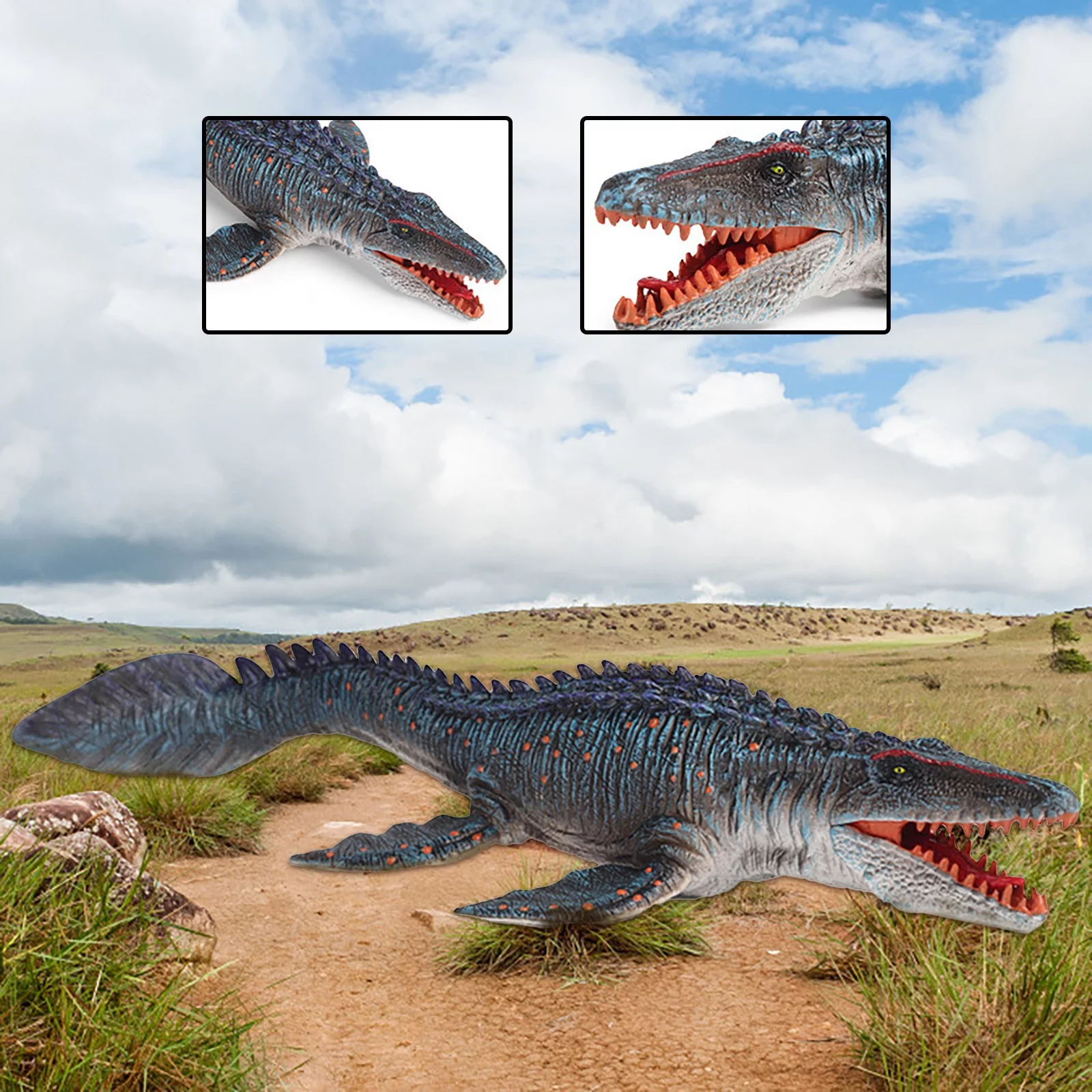 Educational Toys for Kids 5-7 Realistic Large Mosasaurus Model Lifelike Dinosaur Model Figure Playset Model PVC Education Toy