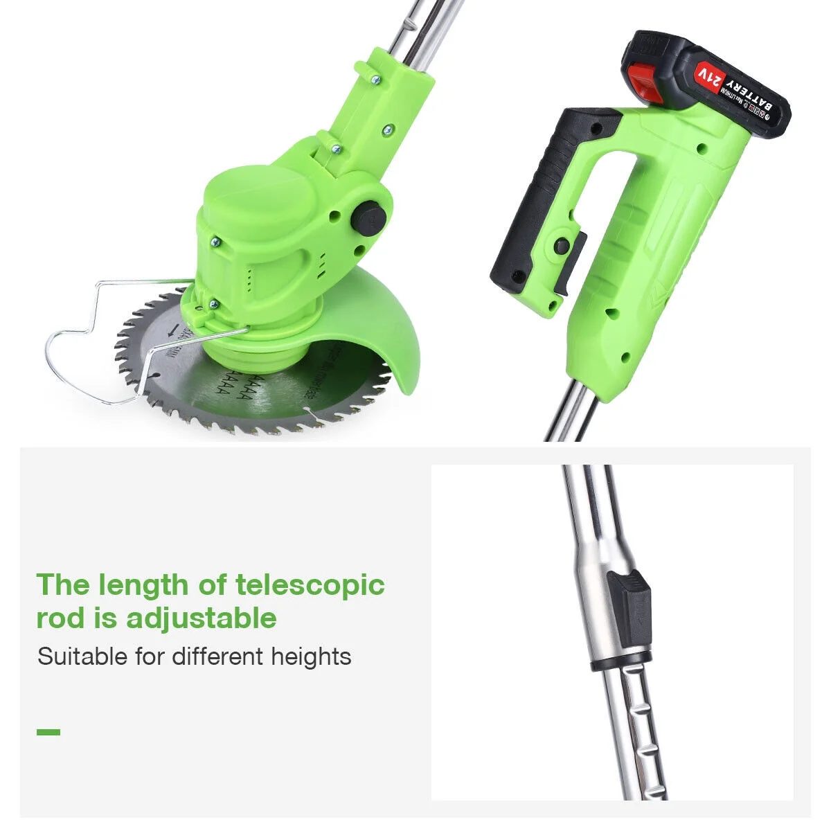 Electric Cordless Grass String Trimmer Lawn Edger Weed Wacker Cutter w/ Battery