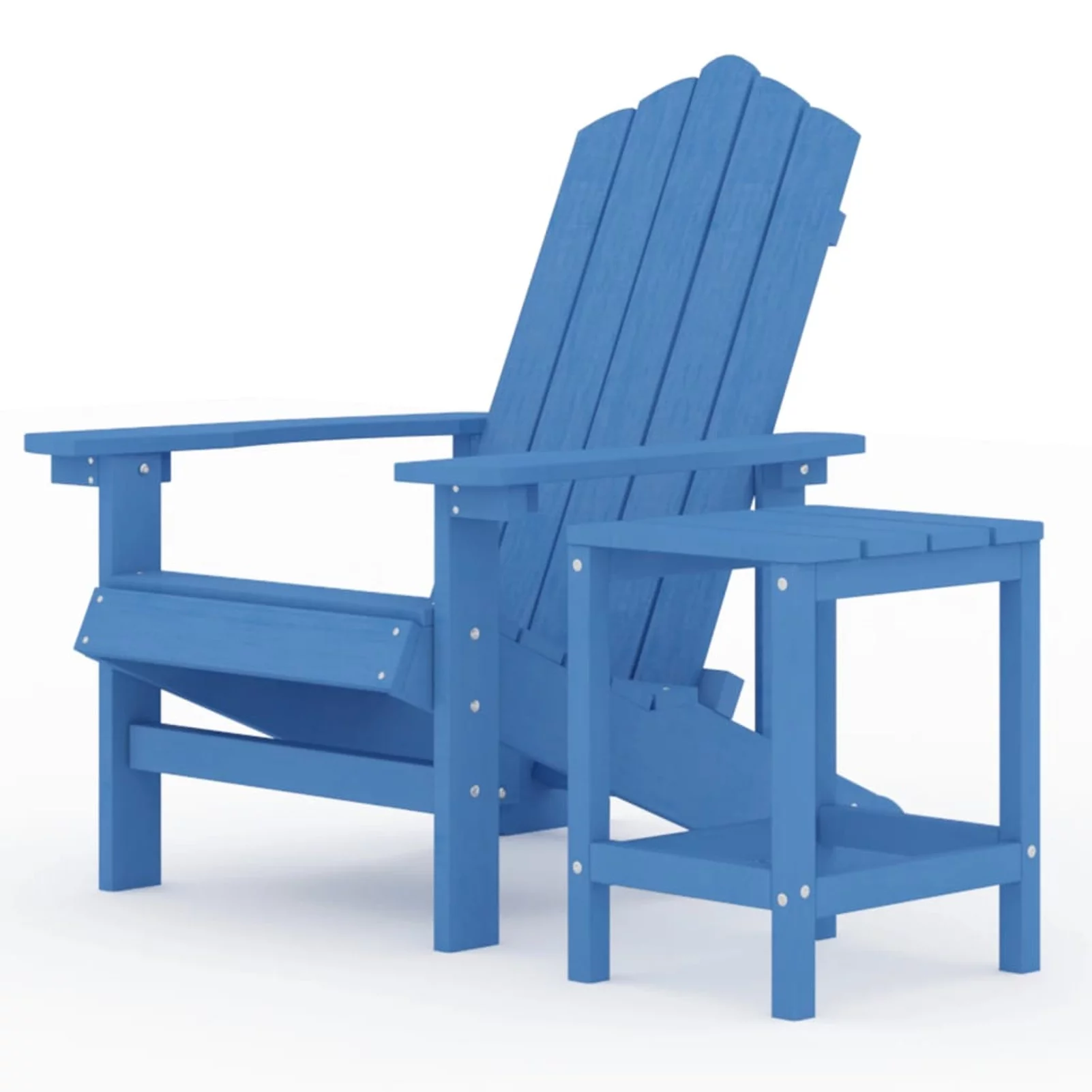 Aibecy Patio Adirondack Chair with Table HDPE Aqua Blue