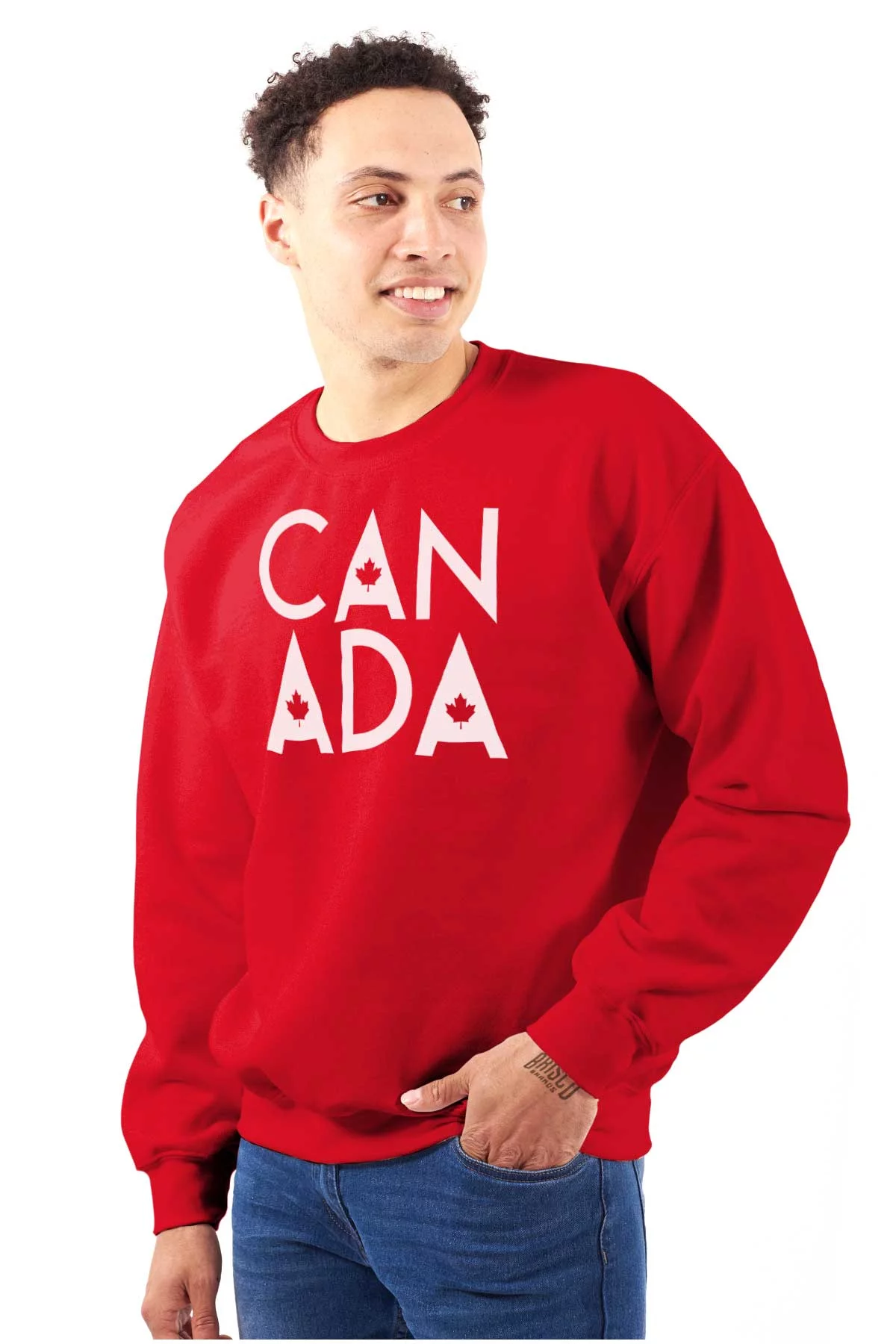 Canada Maple Leaf Flag Patriotic Sweatshirt for Men or Women Brisco Brands S