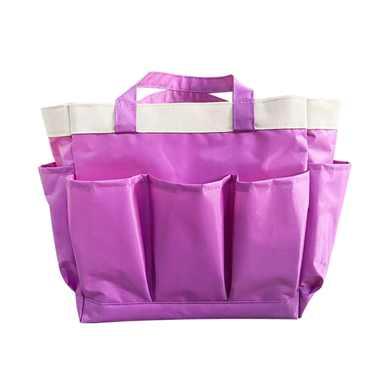 Garden Tool Bag Multi Pockets Storage Large Tools Container Carrier, Reusable Gardening Hand Tools Bag for Home, Garden, Lawn, Men Carpenter Violet