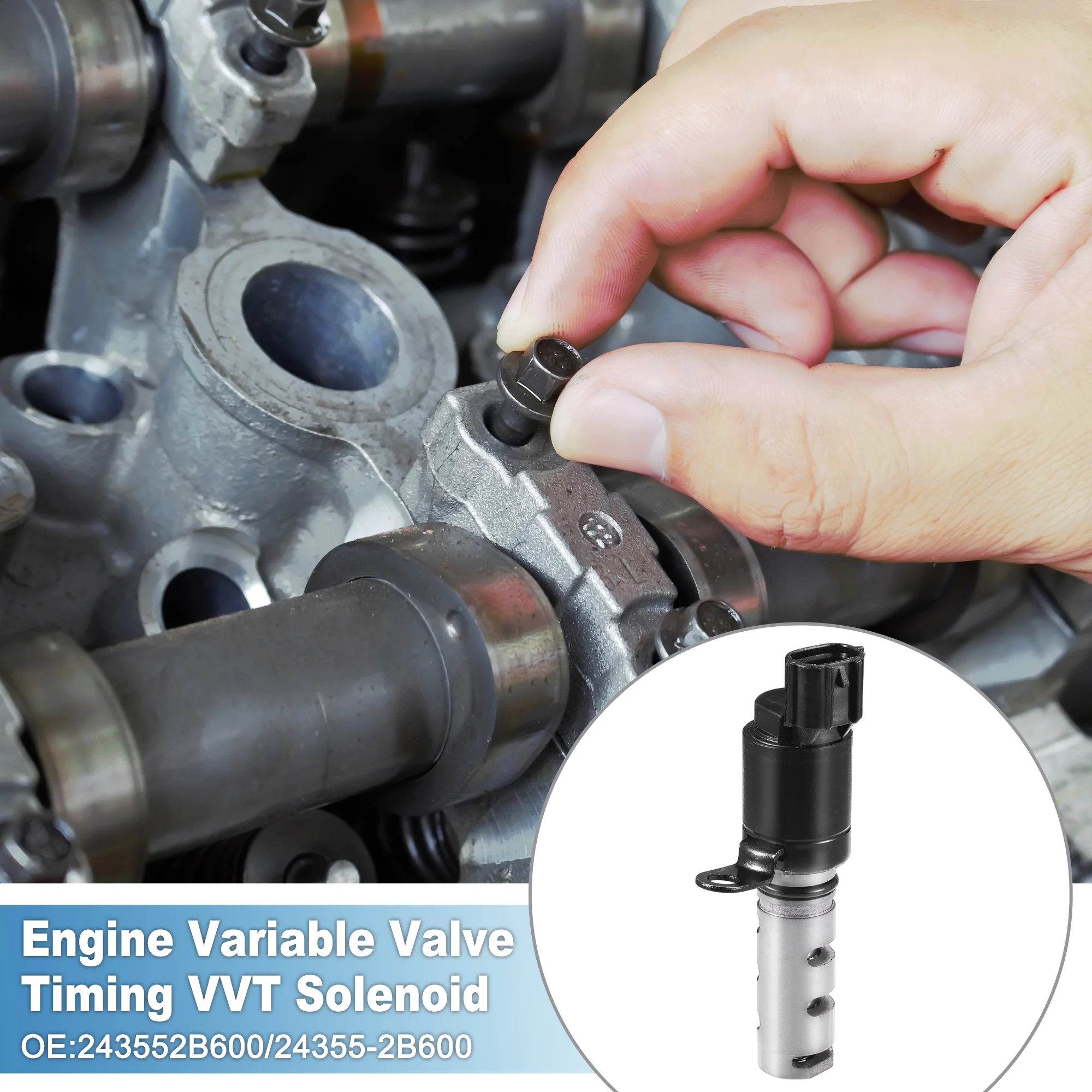 Unique Bargains Engine Variable Valve Timing VVT Solenoid No.243552B600 for Kia Soul 2010-2011