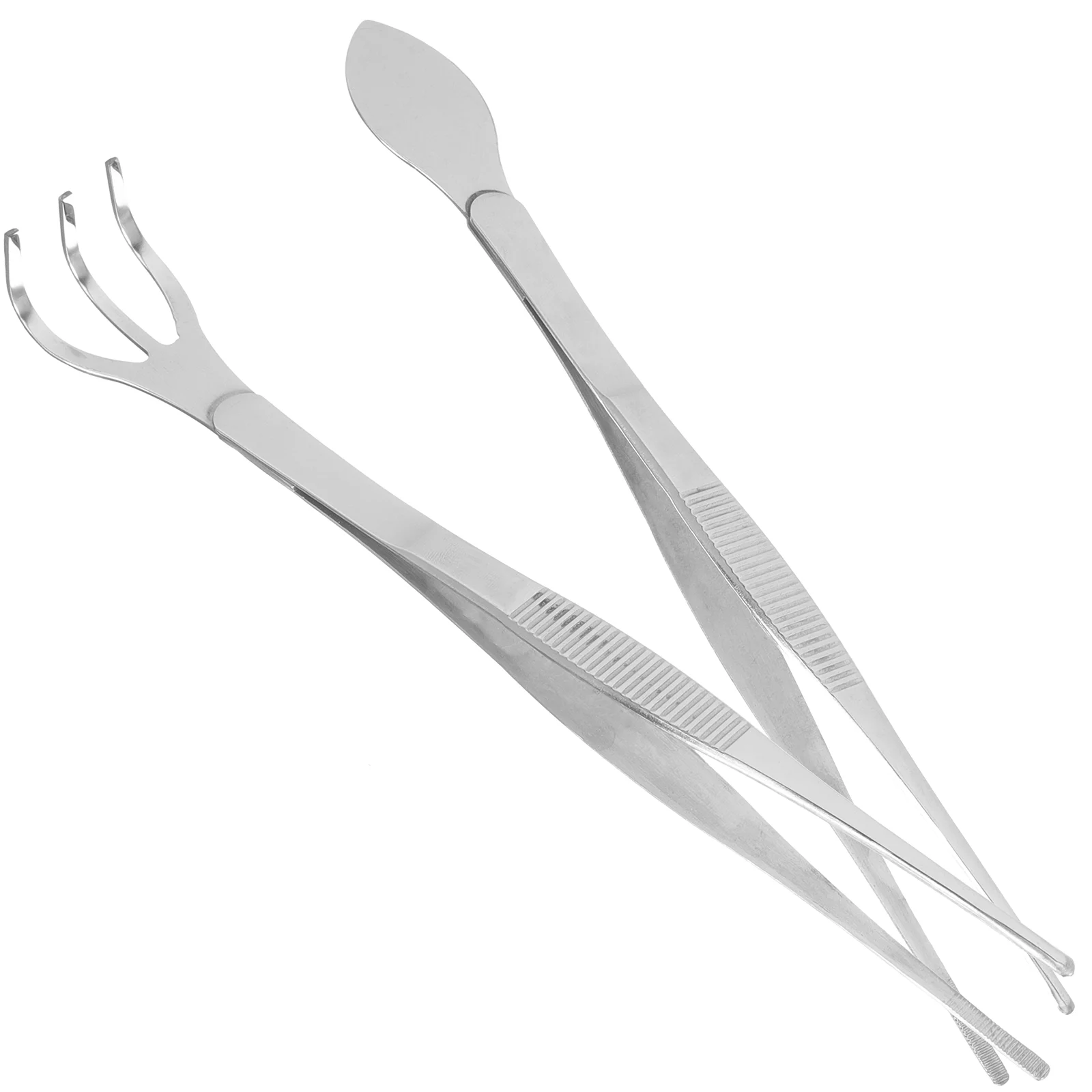 Qumonin Mini Bonsai Root Rake Tweezers 2-in-1 Stainless Steel Gardening Tool