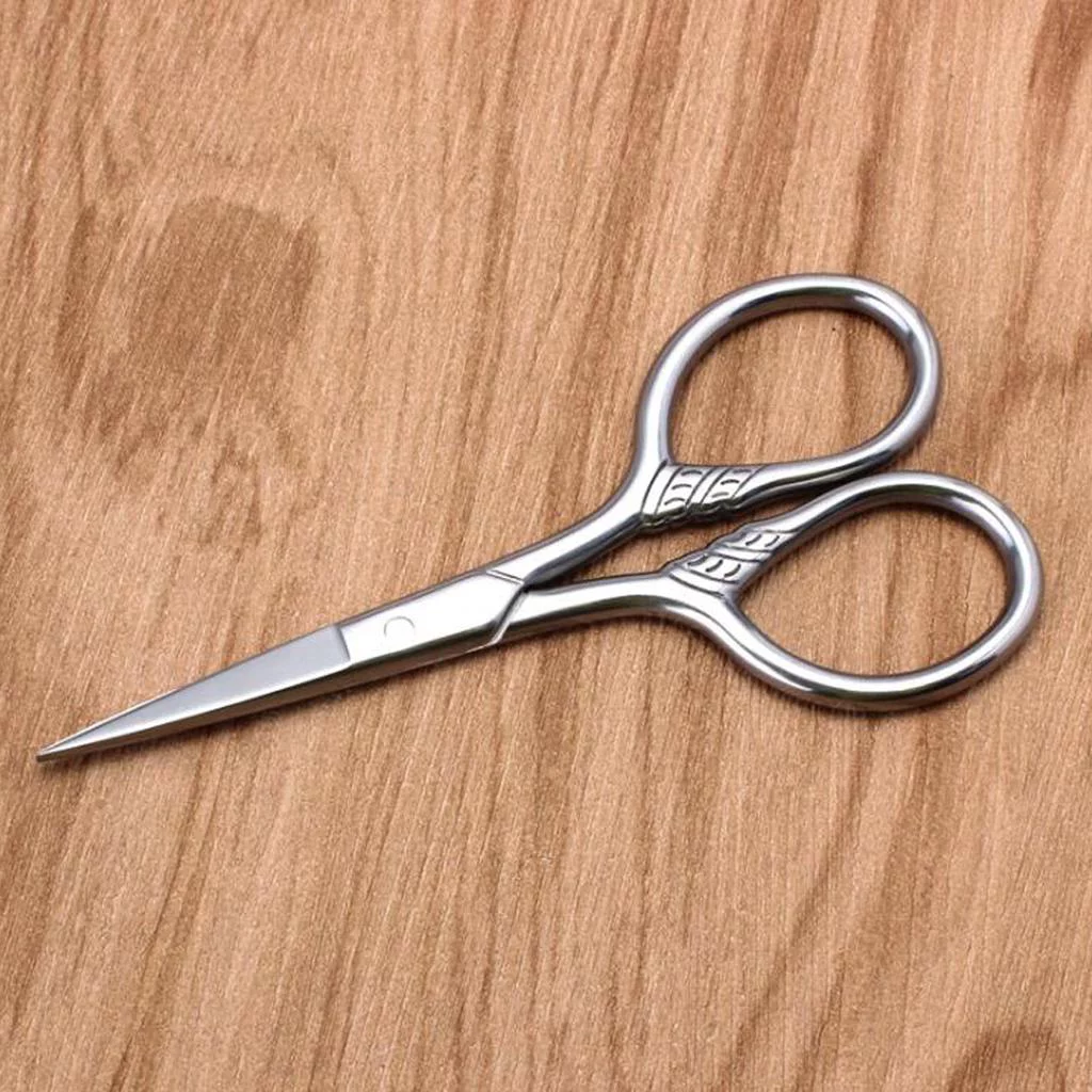 Scissors, Facial Hair Trimming for Barber Salon, Nose Hair Trimming Scissors, Safety for Eyebrow, Eyelashes, Ear Hair, Stainless Steel