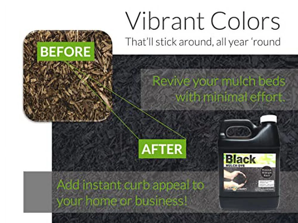 Mulch Color Concentrate And 1 Gallon Pump Sprayer Perfect Home Maintenance Kit For Your Home Mulch Beds - 11,200 Sq. Ft. (1 Gallon, Black)