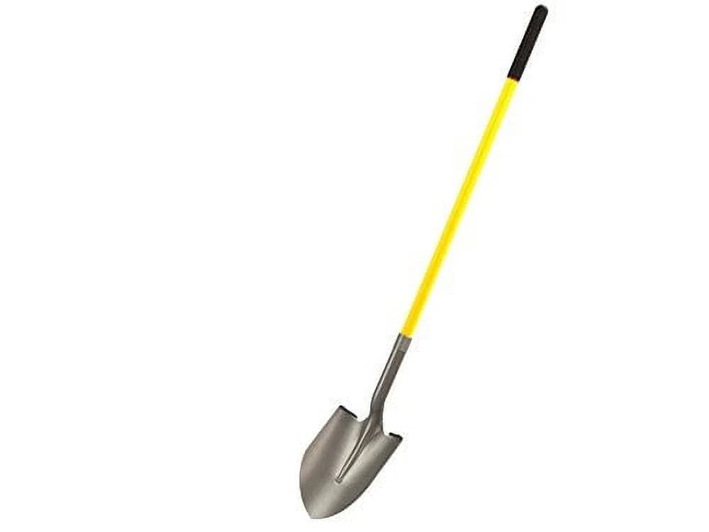 bon 28-108 contractor grade round point shovel with 48-inch straight fiberglass handle
