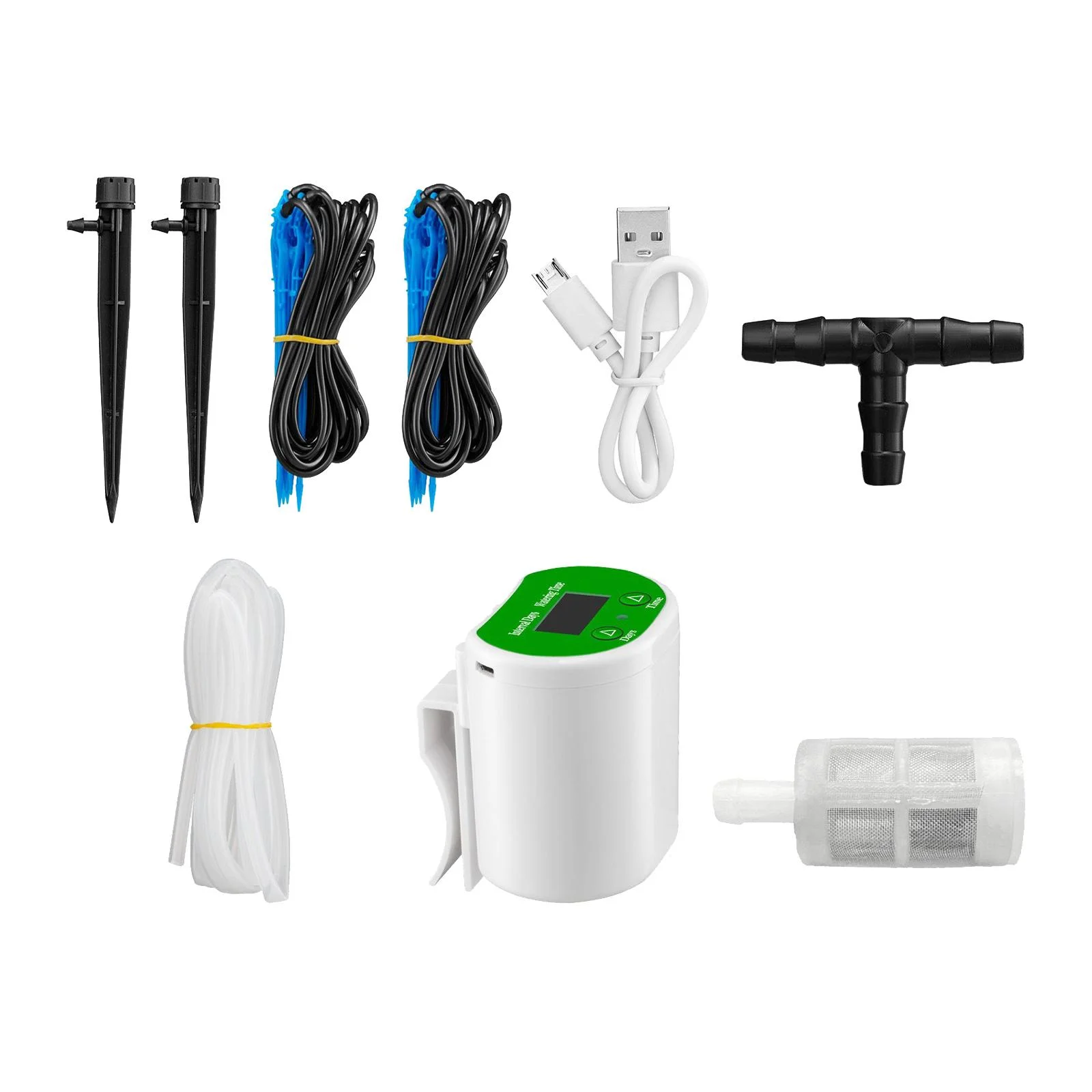 Plant Automatic Watering System Device Garden Sprinkler Adjustable USB Rechargeable Gardening Irrigation System for Lawn Yard , C