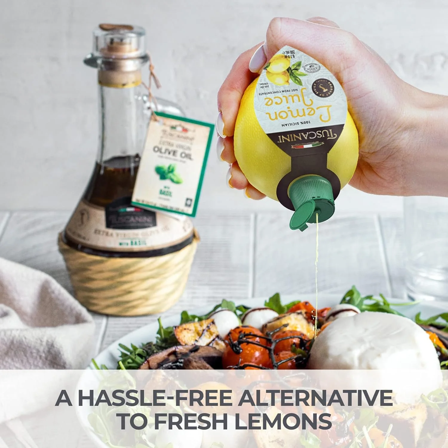 Tuscanini 100% Sicilian Lemon Juice, Not from Concentrate, 6.7oz Lemon Shaped Squeeze Bottle 3 Pack No Water Added  Product of Italy  Certified Kosher Including Passover