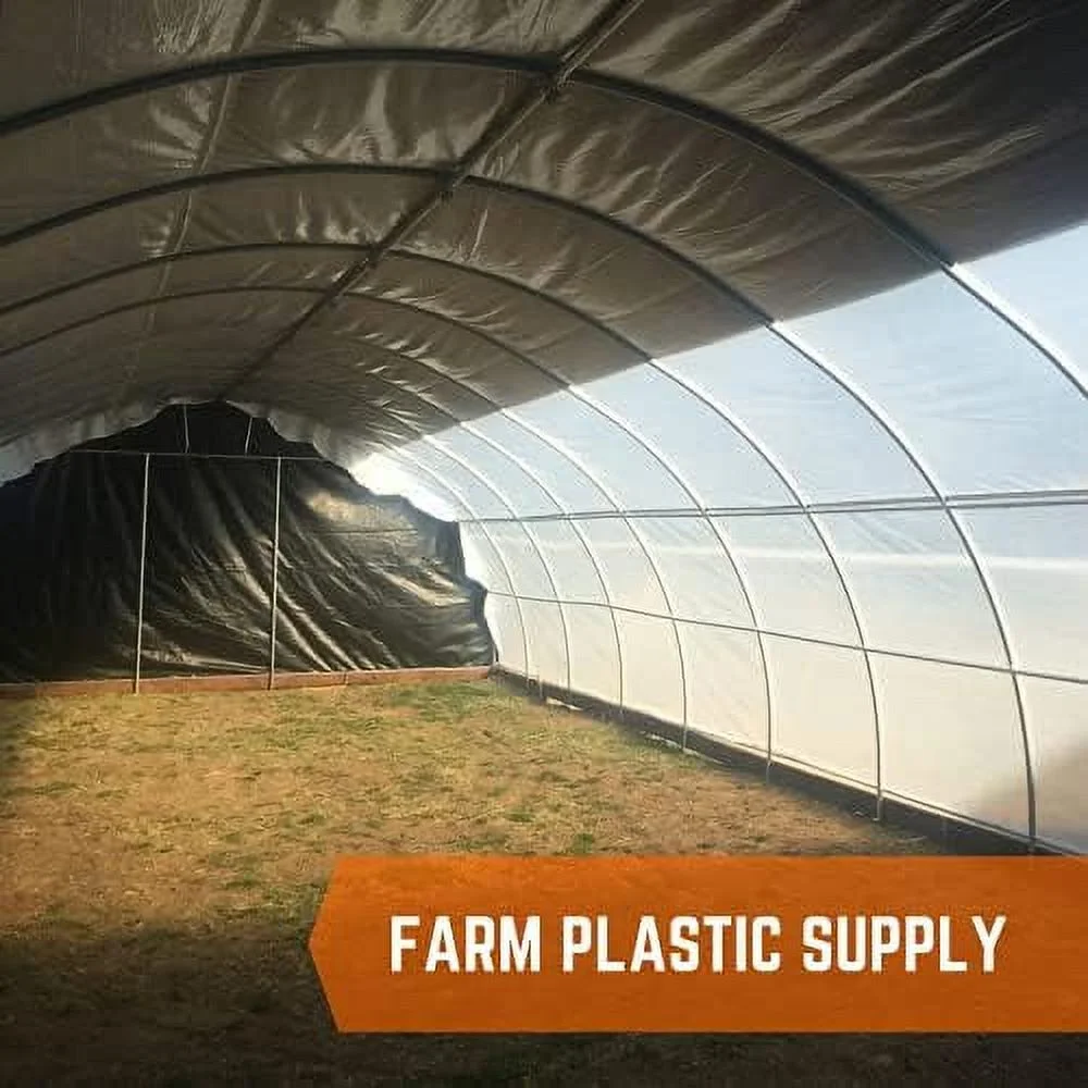 Black & White Greenhouse Plastic Sheeting  6 Mil  (10' X 25')  90% Reflective Green House Covering Film For Farming, Gardening, Agriculture