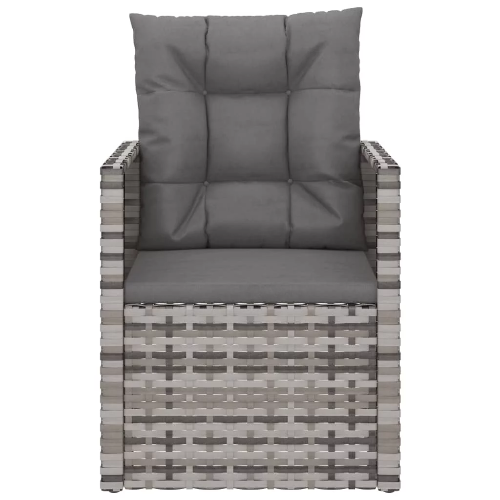 Dcenta Patio Armchair with Cushions Gray Poly Rattan
