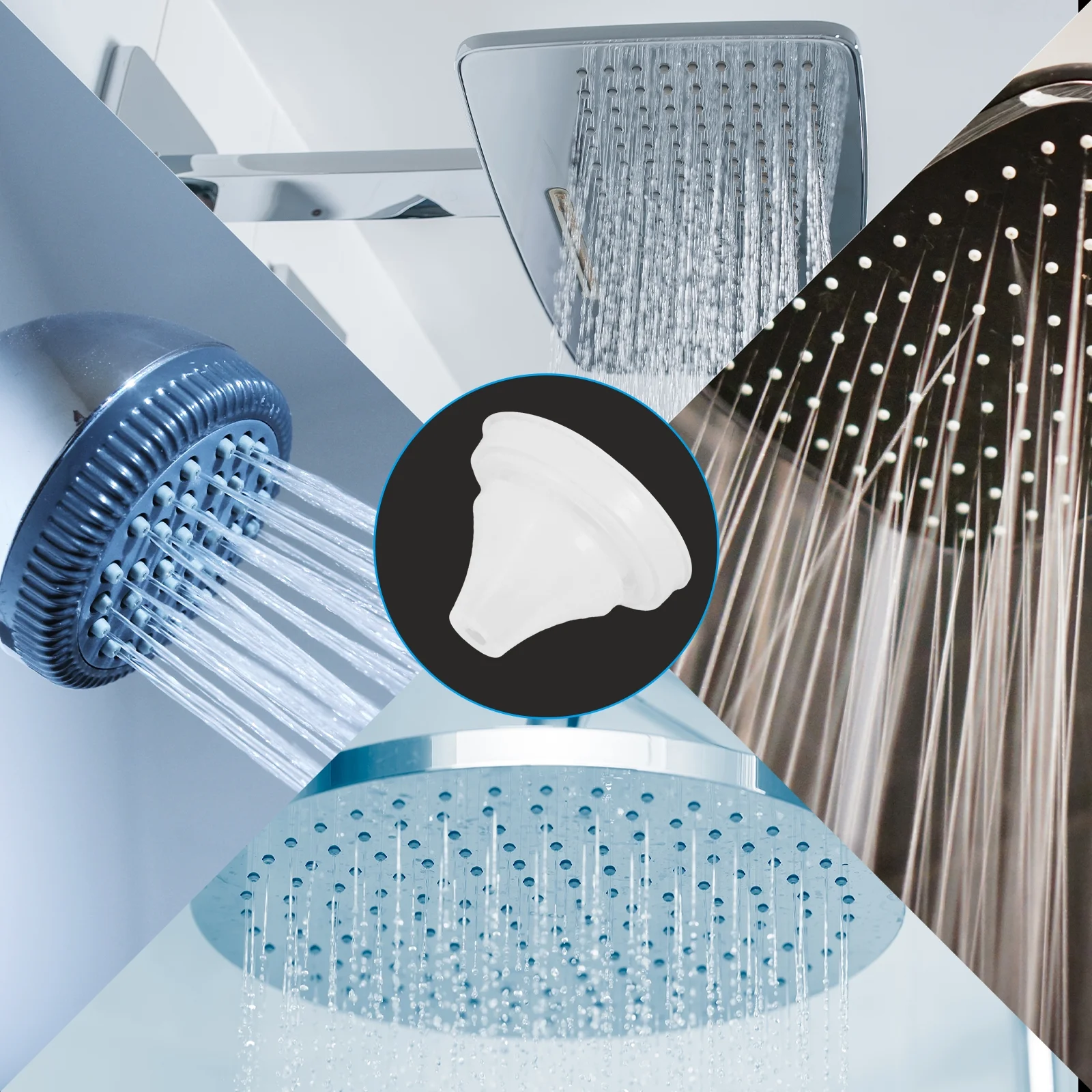 60pcs Shower Head Replacement Nozzles, Silicone Nozzle Sprinkler Spout Round Nib Fit 5mm Hole, White