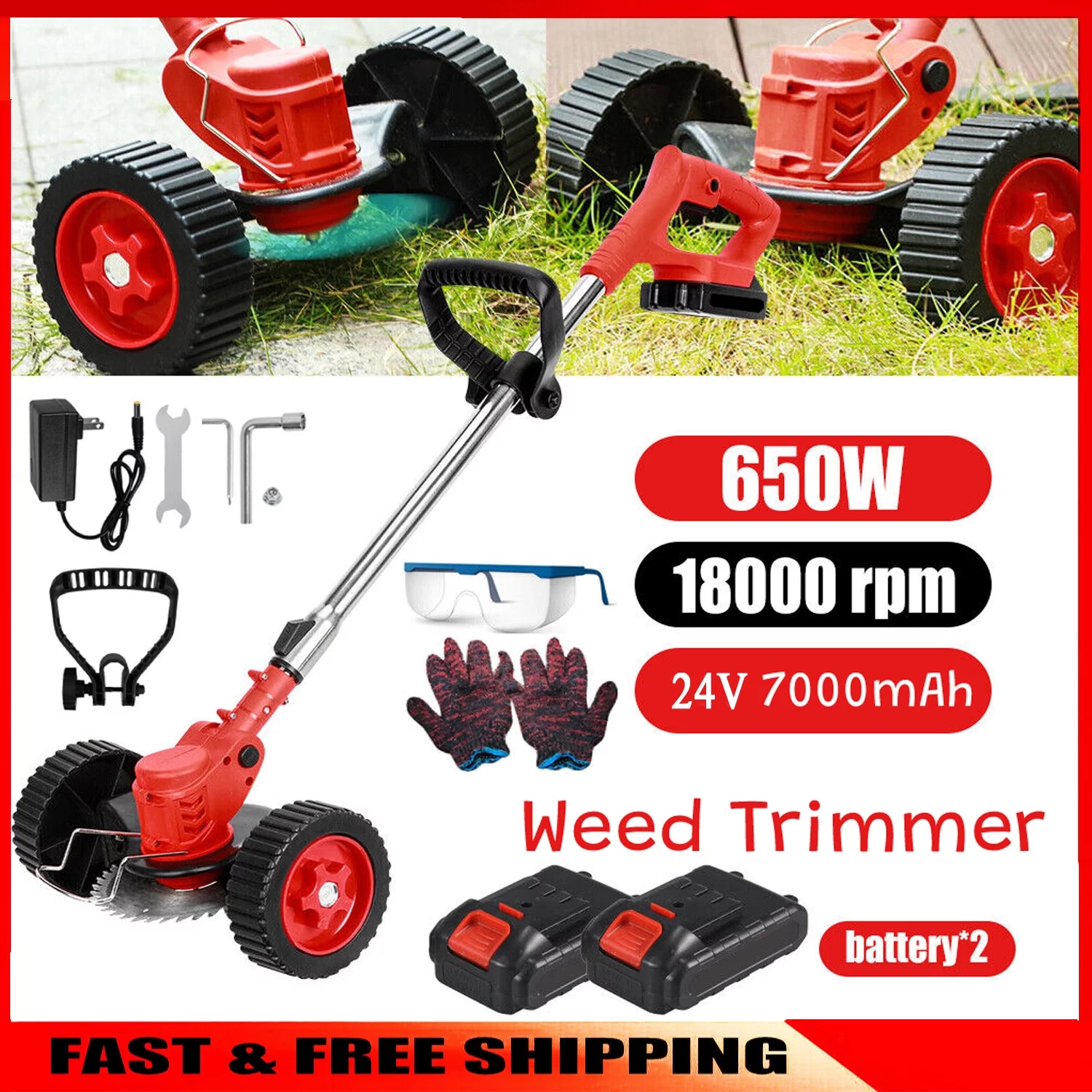 Grass Trimmer Cordless Electric Weed Eaters,Weed Trimmer,Weed Lawn Trimmer