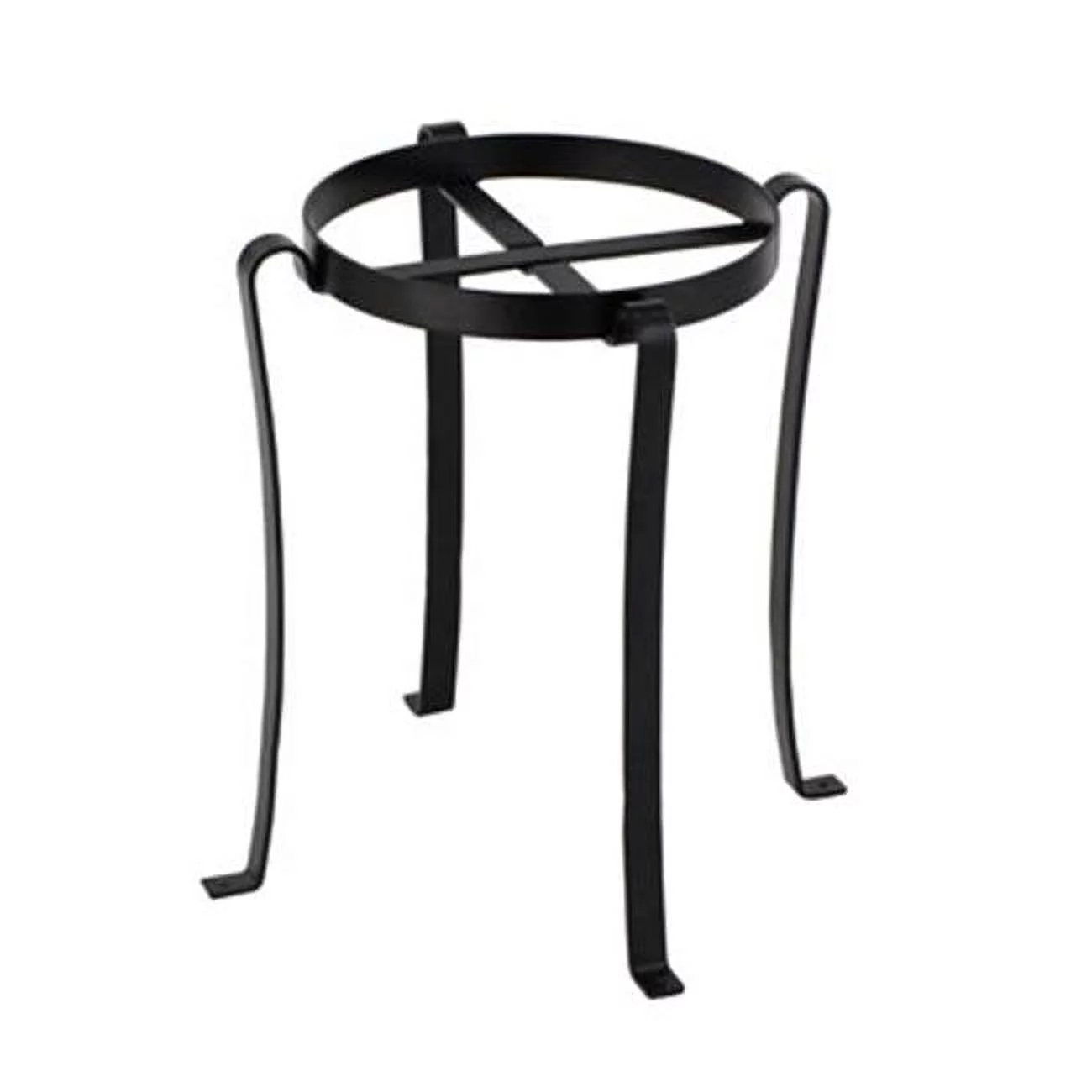 17 In. Tall Black Powder Coat Iron Small Helix I Flowerpot Plant Base Stand