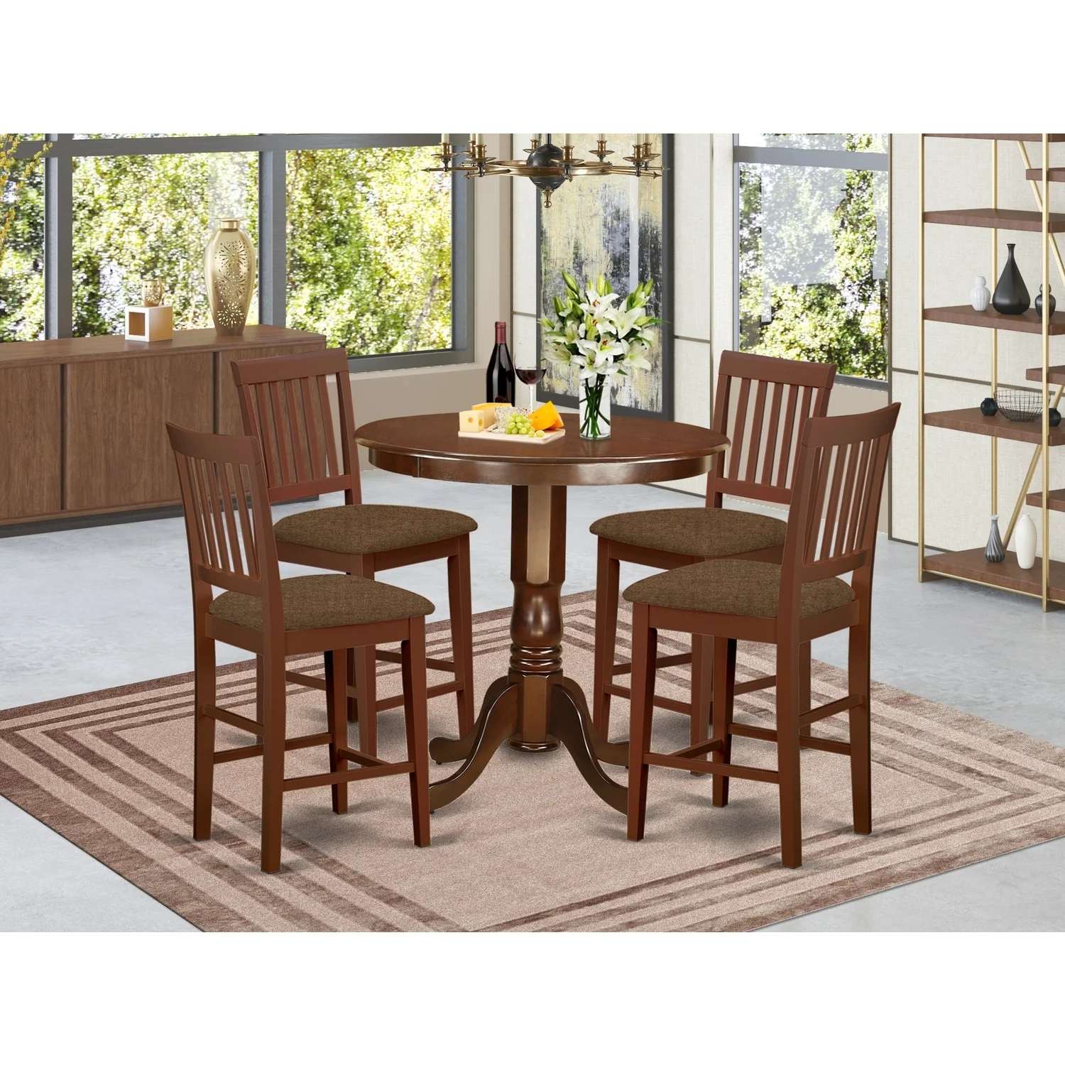 HomeStock Modern Motifs Counter Height Dining Set