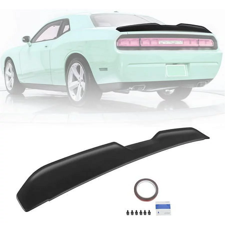 Kojem Demon Style Black Matte Black Rear ABS Lip Wing Trunk Spoiler Plastic for 2008-2017 Dodge Challenger