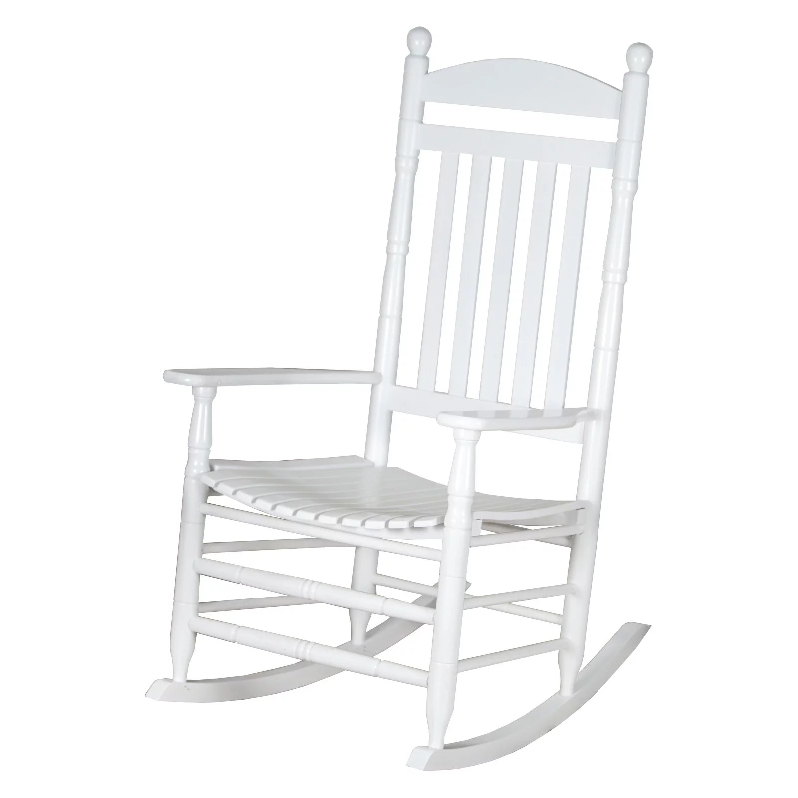 Hinkle Riverside Round Post Slat Back Wood Patio Rocking Chair