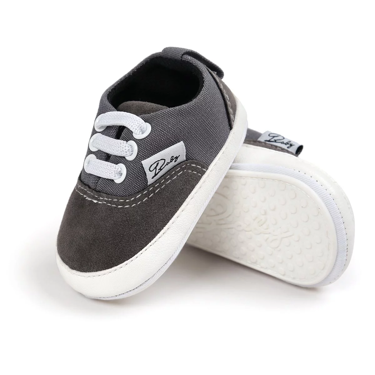 RVROVIC Baby Infant Shoes Canvas Slip-on Sneakers 0-18M