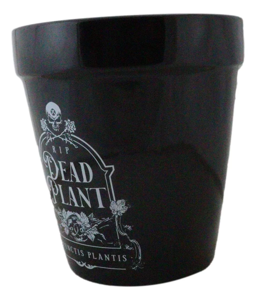 Dead Plant RIP Skull Grave Tombstone Wicca Witch Flower Herbs Planter Pot