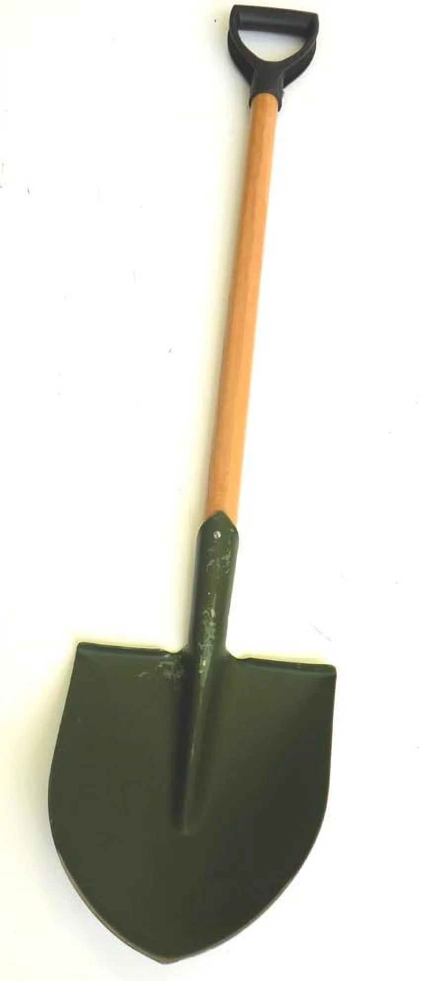 Round Point Shovel with Heavy Gauge Alloy Steel Blade  D-Grip Wood Hle