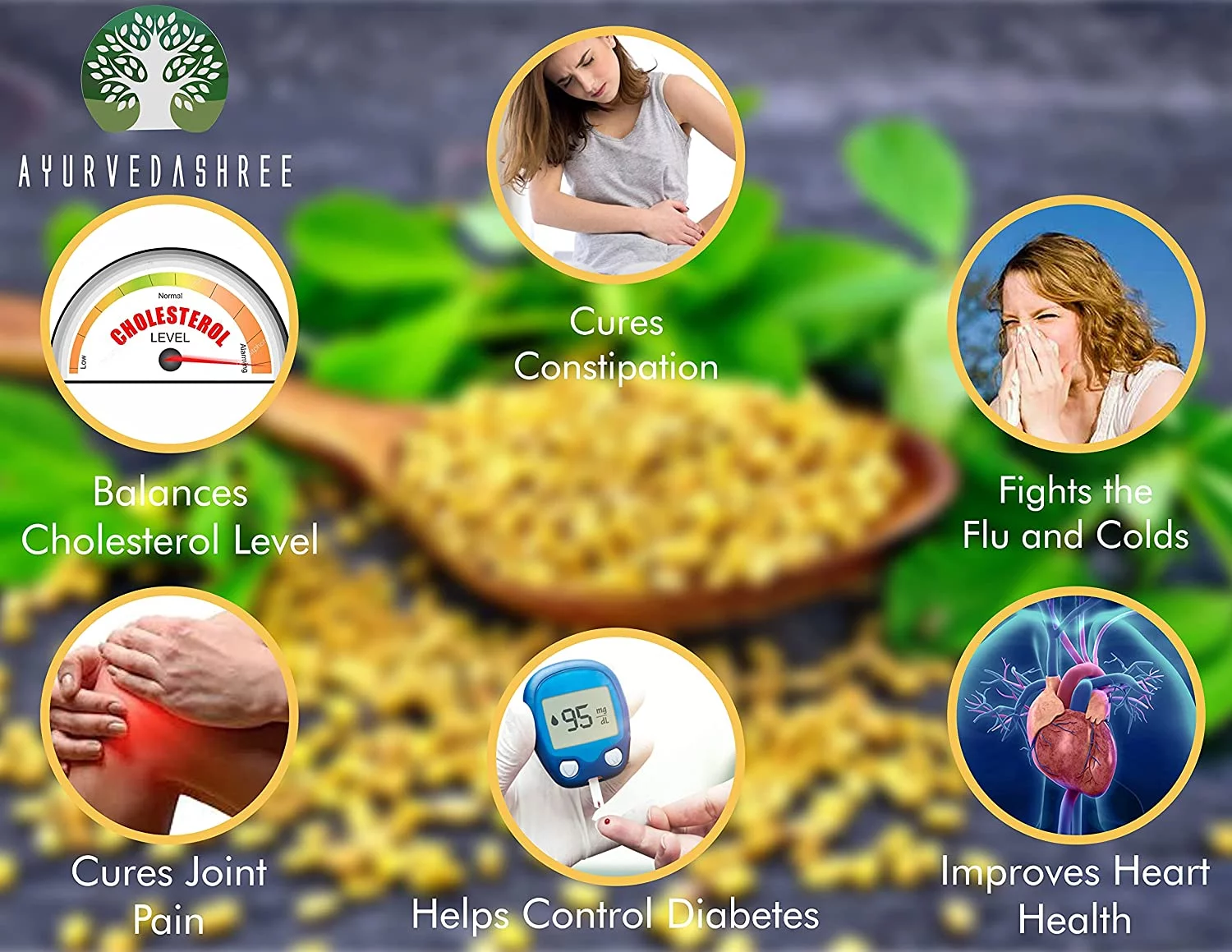 AYURVEDASHREE Fenugreek Seeds Powder 200 Gm, Trigonella foenum-graecum Sd., Methi Powder, Spice Indian Cuisine, Hair Care.