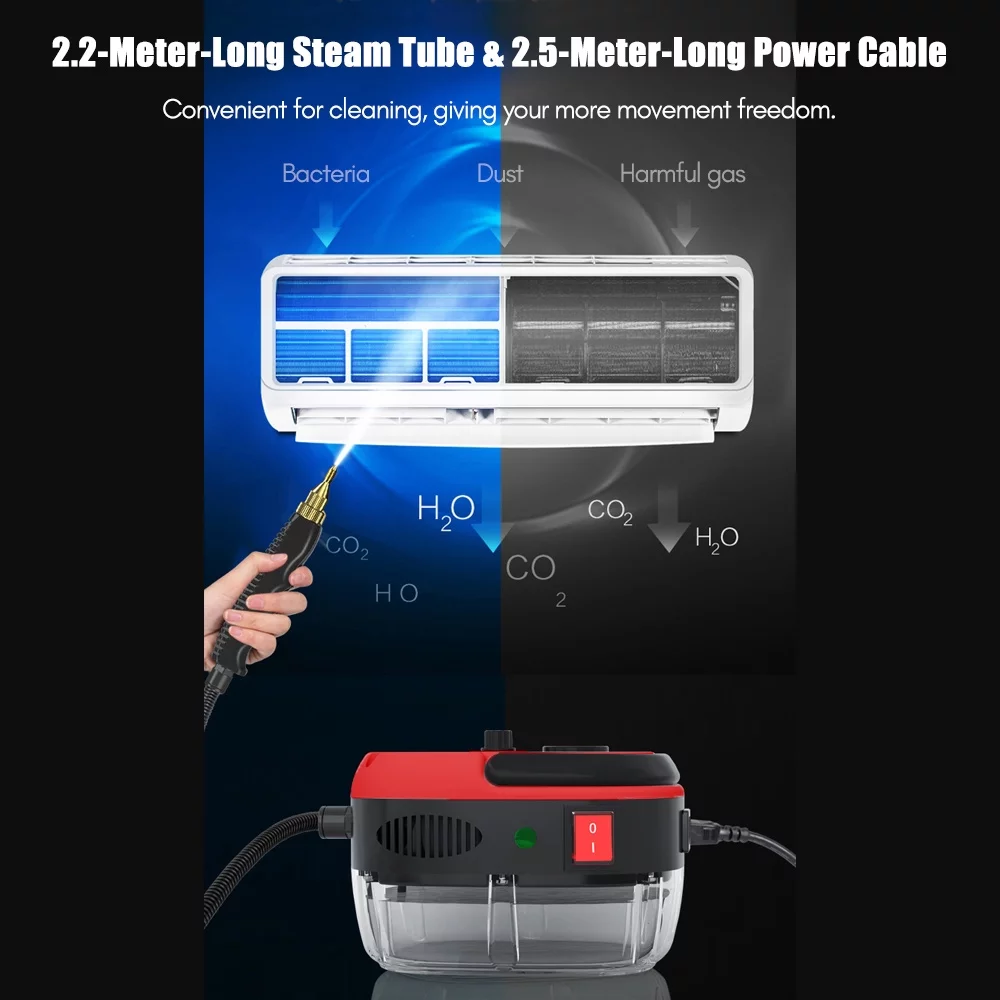 moobody Cleaning machine,Kitchen Furniture Car Portable Handheld Heads Kitchen Furniture With Brush Heads 2500w Brush Heads KitchenCleaner Temperature PressurizedFloor Steamer Lake Qahm