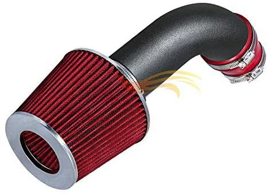 RW SERIES - MATTE BLACK PIPE RED - SHORT RAM INTAKE Compatible For 89-94 Chevrolet/Geo Tracker 1.6L L4