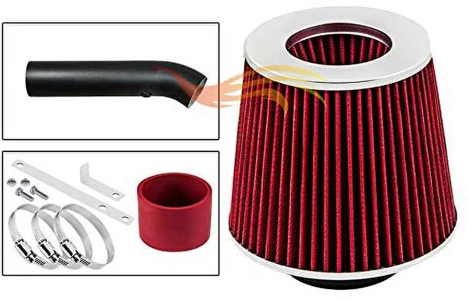 RW SERIES - MATTE BLACK PIPE RED - SHORT RAM INTAKE Compatible For 98-02 CHEVY CAVALIER/PONTIAC SUNFIRE