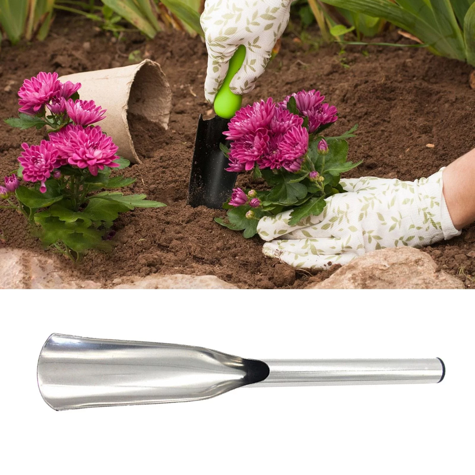 Gardening Shovel,Gardening Tools Garden Shovel Manganese Steel,Gardening Hand Tools Garden Small Point Shovel,Anti Skid Handle Non Slip Small Flat Shovel Wood,Ergonomic Handle Weeding Digging D