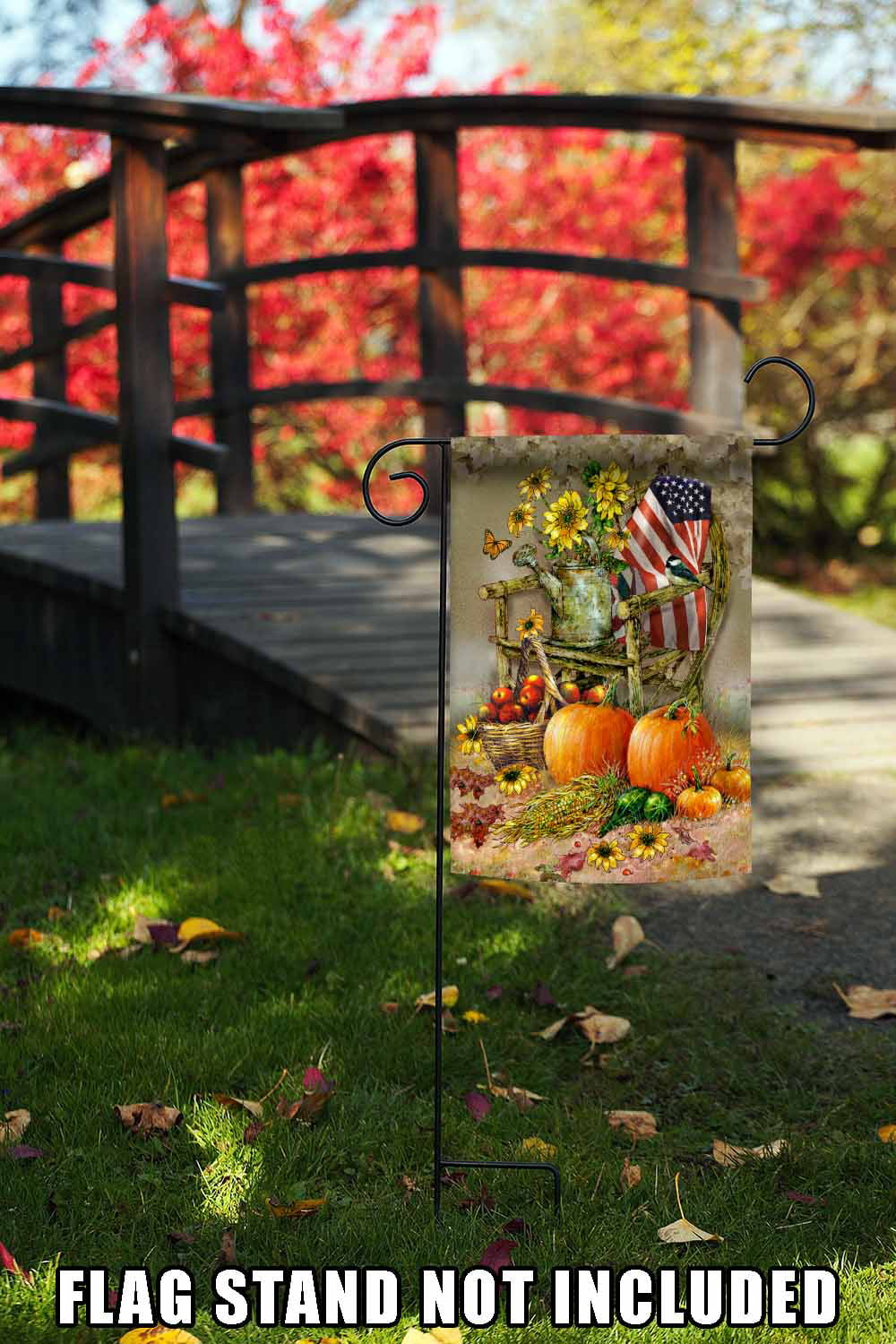 Toland Home Garden Autumn Chair Harvest Fall Flag Double Sided 12x18 Inch