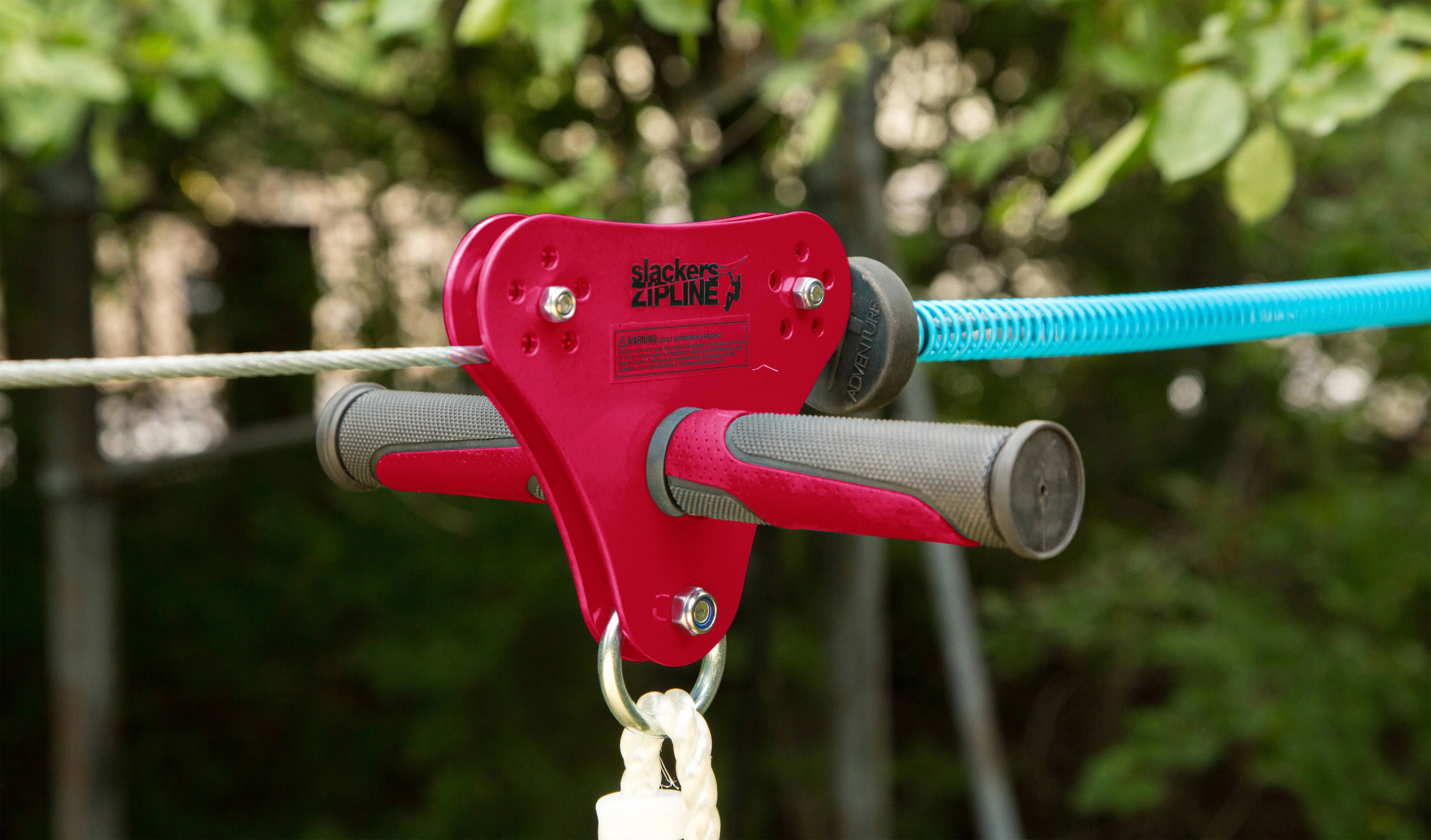 Slackers 90' Zipline Kit with Seat and Bonus Spring Brake System Including Premium Zipline Safety Features