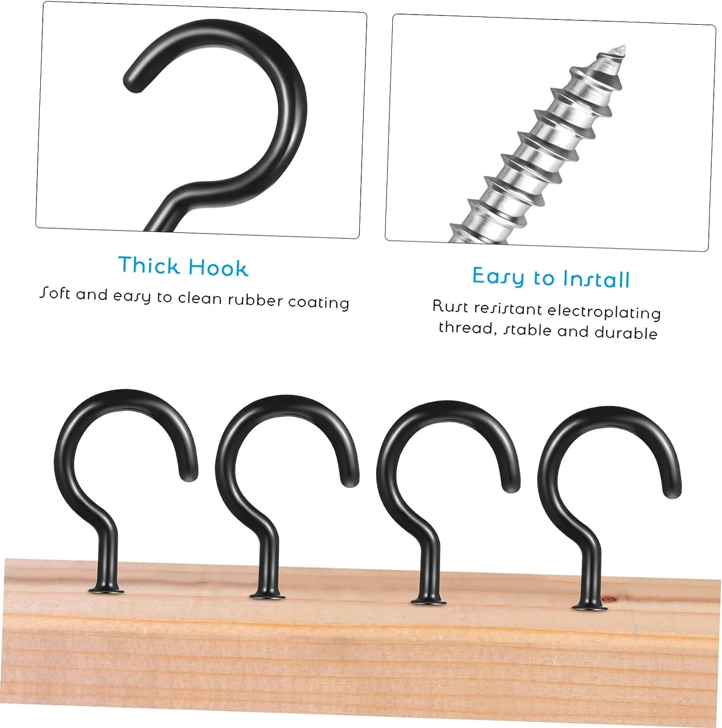 Wall Hooks 12 Pcs Ceiling Hook Light Hanging Hooks Hat Hooks Wall Mounted Hooks Plant Hanger Hook Storage Hooks Ceiling Hooks for Pot Screw Hooks Kitchen Hooks Iron