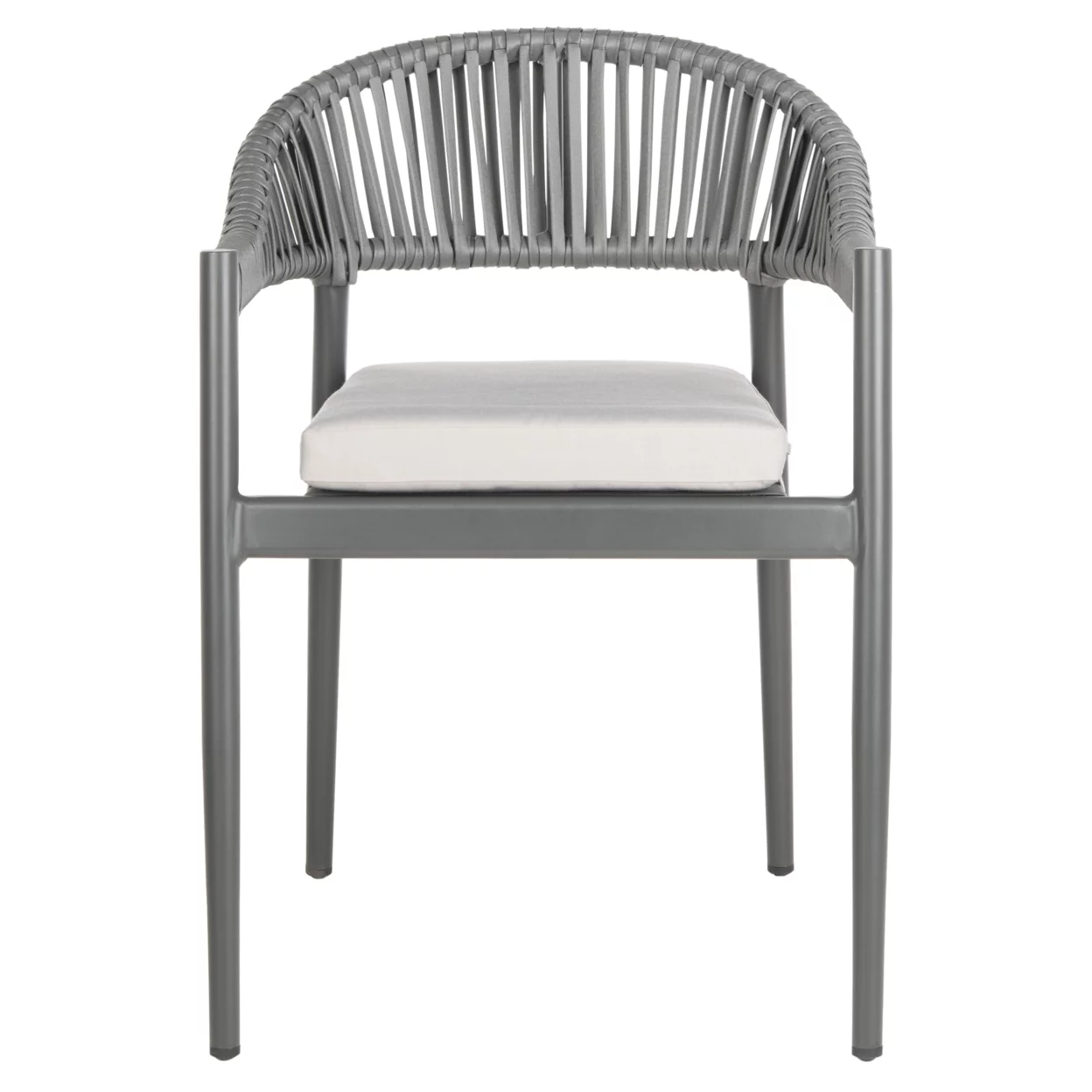 SAFAVIEH Greer Stackable Outdoor Patio Rope Chair, Grey, Set of 2