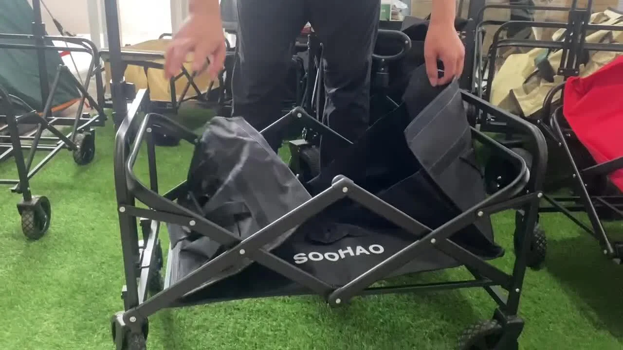 Collapsible Heavy Duty Wagon Cart Outdoor Camping Garden Beach Cart Big wheels