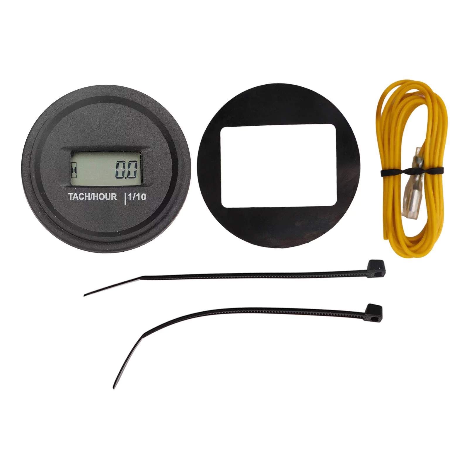 DEWIN Tachometer Hour Meter LCD Display Round High Precision Tachometer, IP68 Waterproof Speed Meter for Motorcycle ATV Outboard Generator Lawn Mower Boat UTV HM056R with Battery