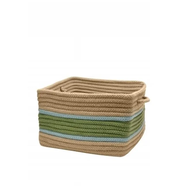 Garden Banded - Moss/Fed Blue 14in.x10in. Square Utility Basket