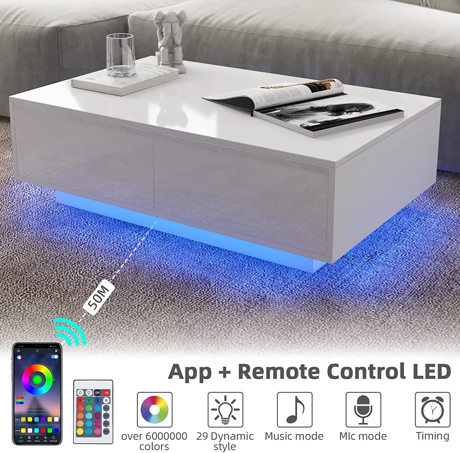 Kullavik 13 Pieces Outdoor Patio Furniture with 43" 55000BTU Gas Propane Fire Pit Table PE Wicker Rattan Sectional Sofa Patio Conversation Sets Grey