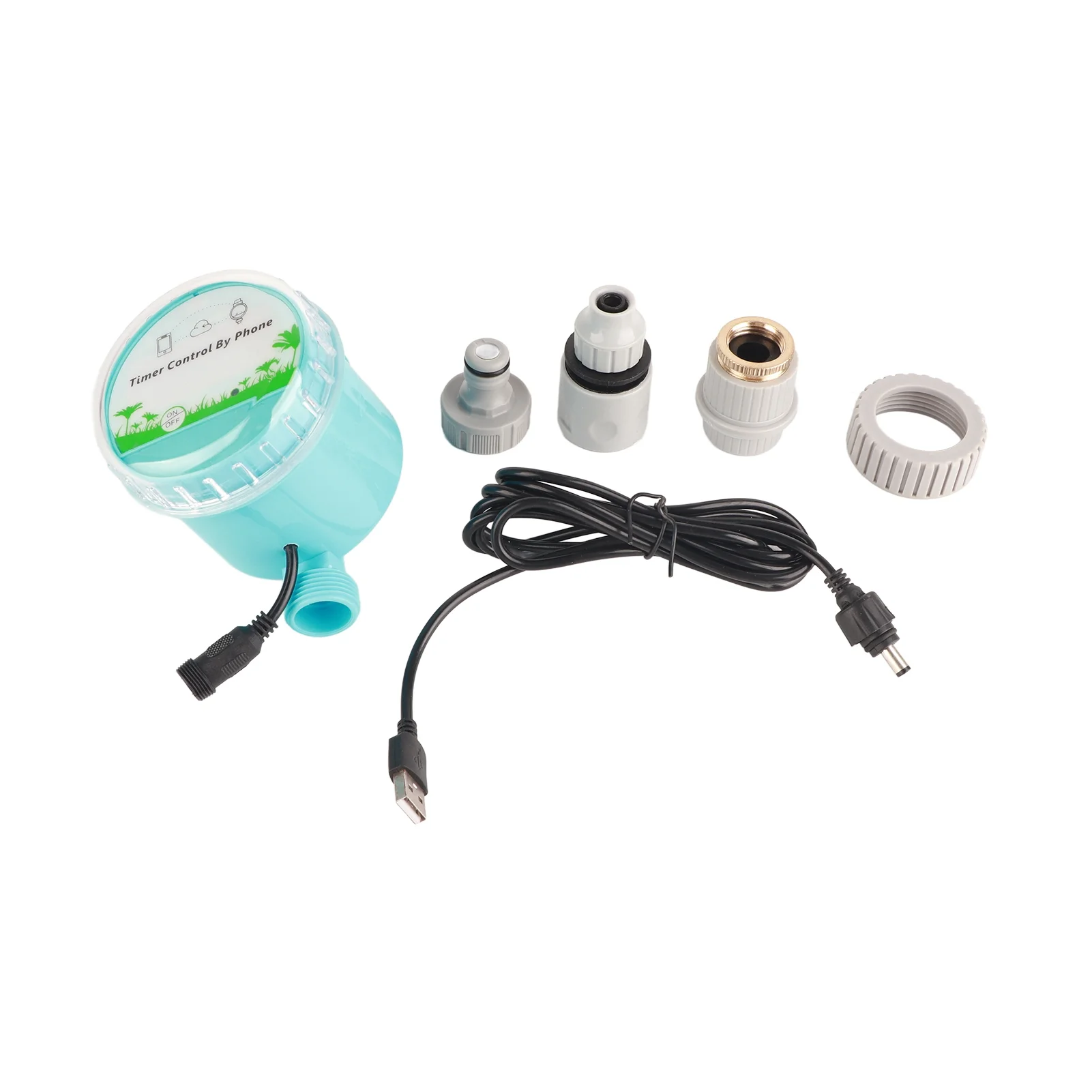 Fyearfly Irrigation Controller, USB 2 in 1 Remote Control Irrigation Timer Wifi Bluetooth Water Timer Smart Watering Controller