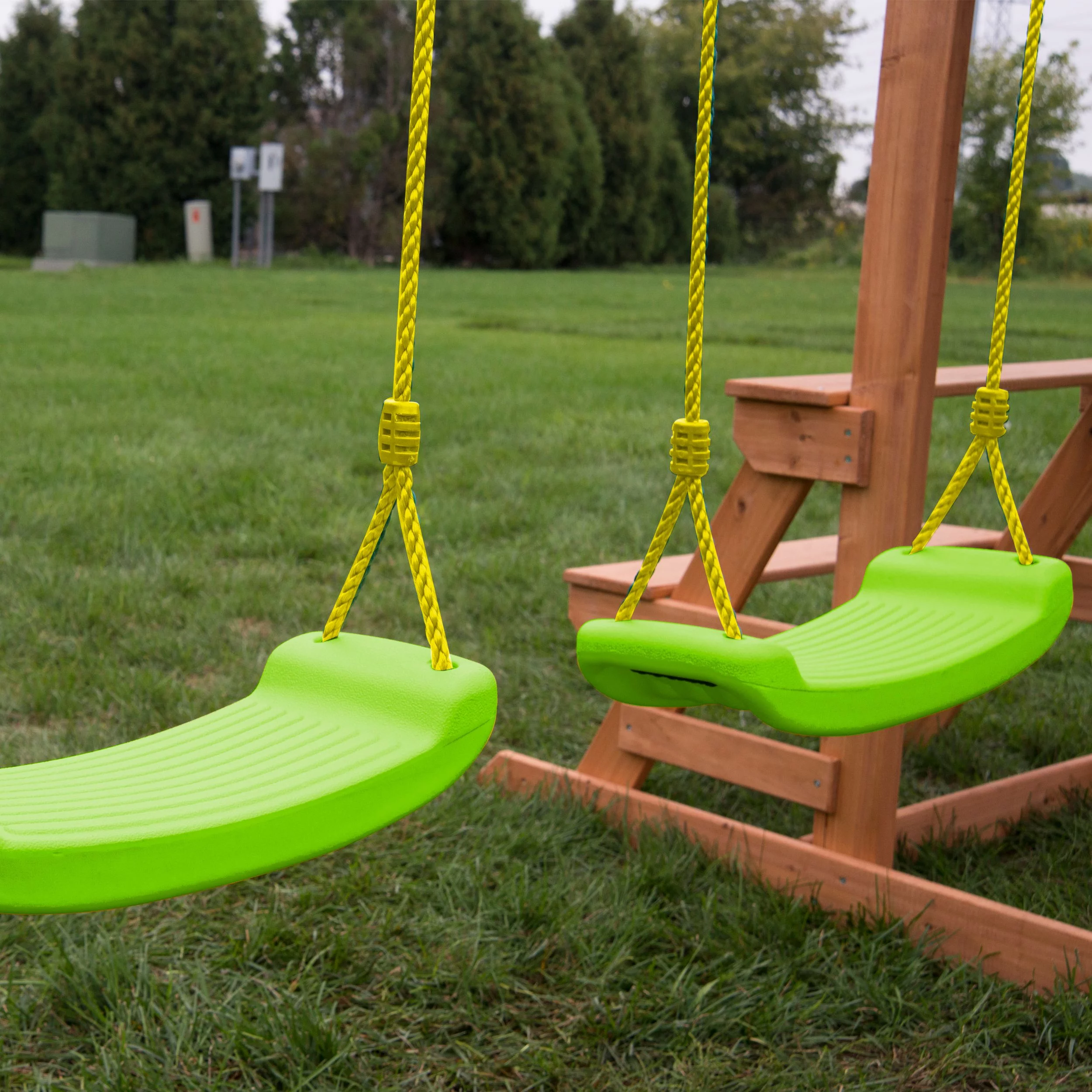 Swing-N-Slide Green Plastic Contoured Swing Seat with Rope