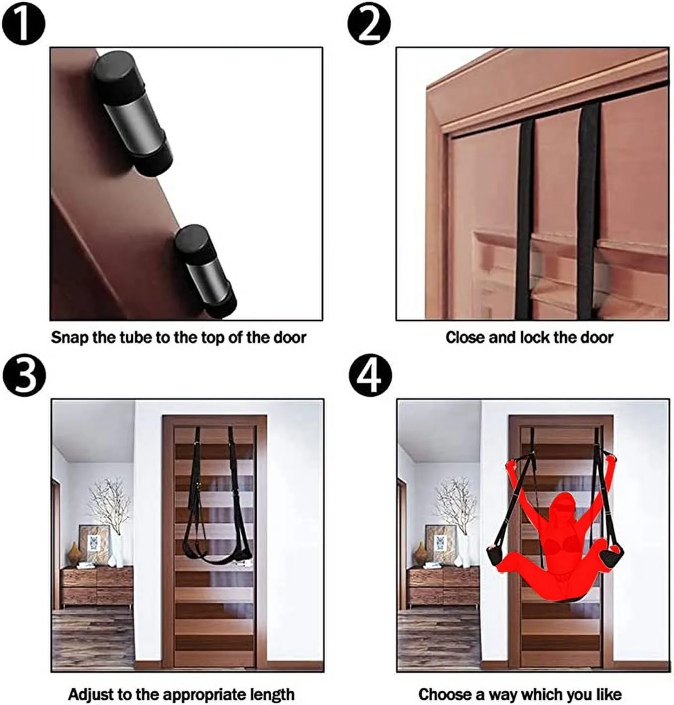 Frequent Flyer Door Swing for Adults Slingshot Hammock Harness Straps Adult Chair Adjustable Straps for Couples Love Slings Door Frame Swing Hanging Leg Restraints Spreader Adam And Eve Sex Toys    US