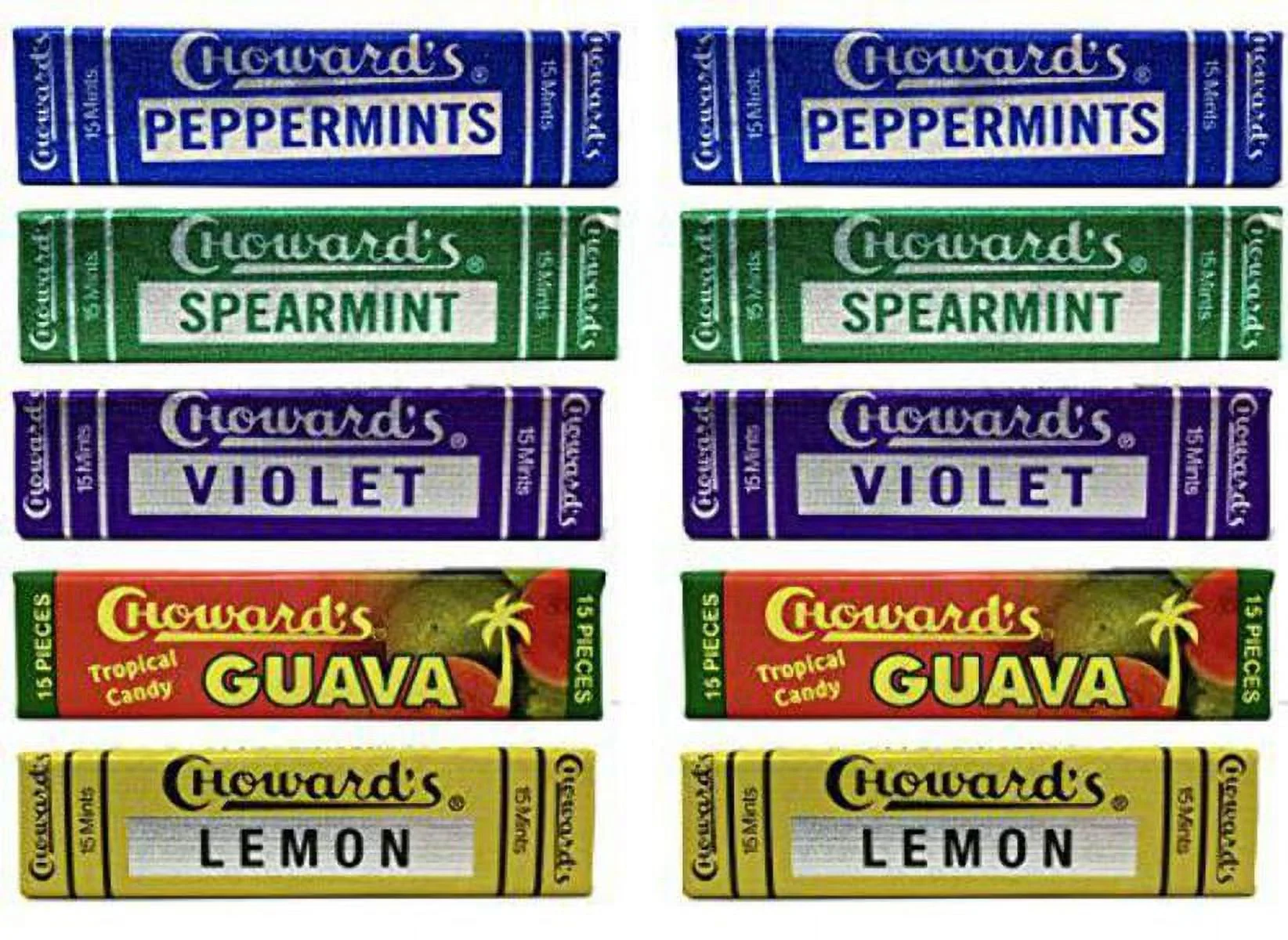 Chowards Mints Variety Pack of 10 - Violet, Spearmint, Peppermint, Guava and Lemon