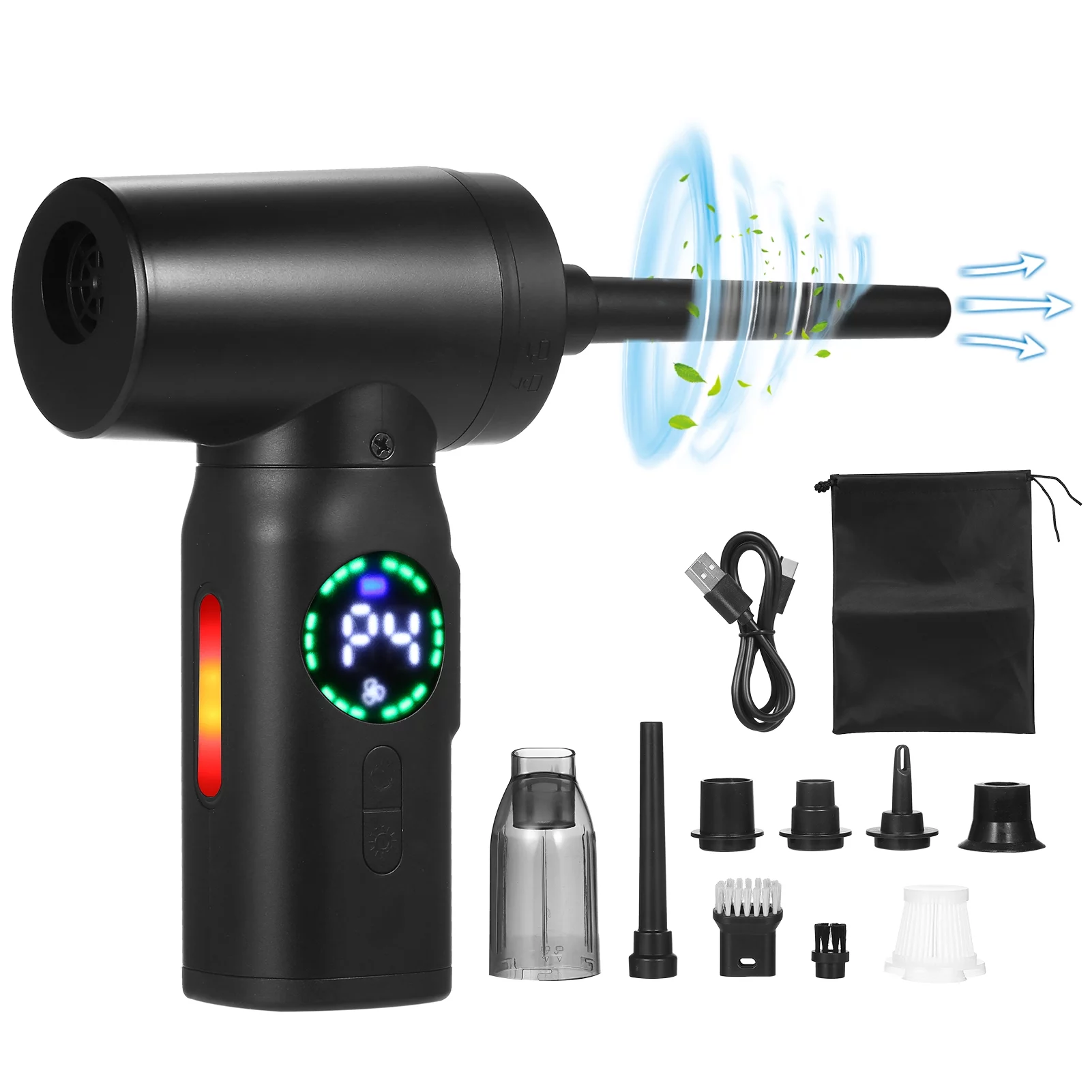 Pinnaco Dust blower with Digital Screen Brushless Motor, 120W 110000RPM - US