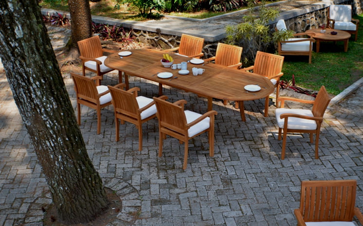 Teak Dining Set:8 Seater 9 Pc - Large 118