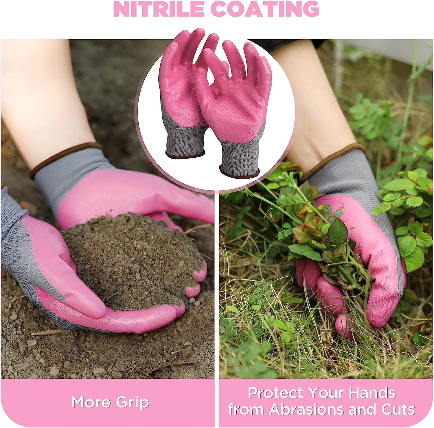 Aluminum Garden Tool Set, 4PCS Heavy Duty Hand Garden Tools with Box Include Trowel, Rake, Pruner, Garden Gloves, Pink, Garden Gifts