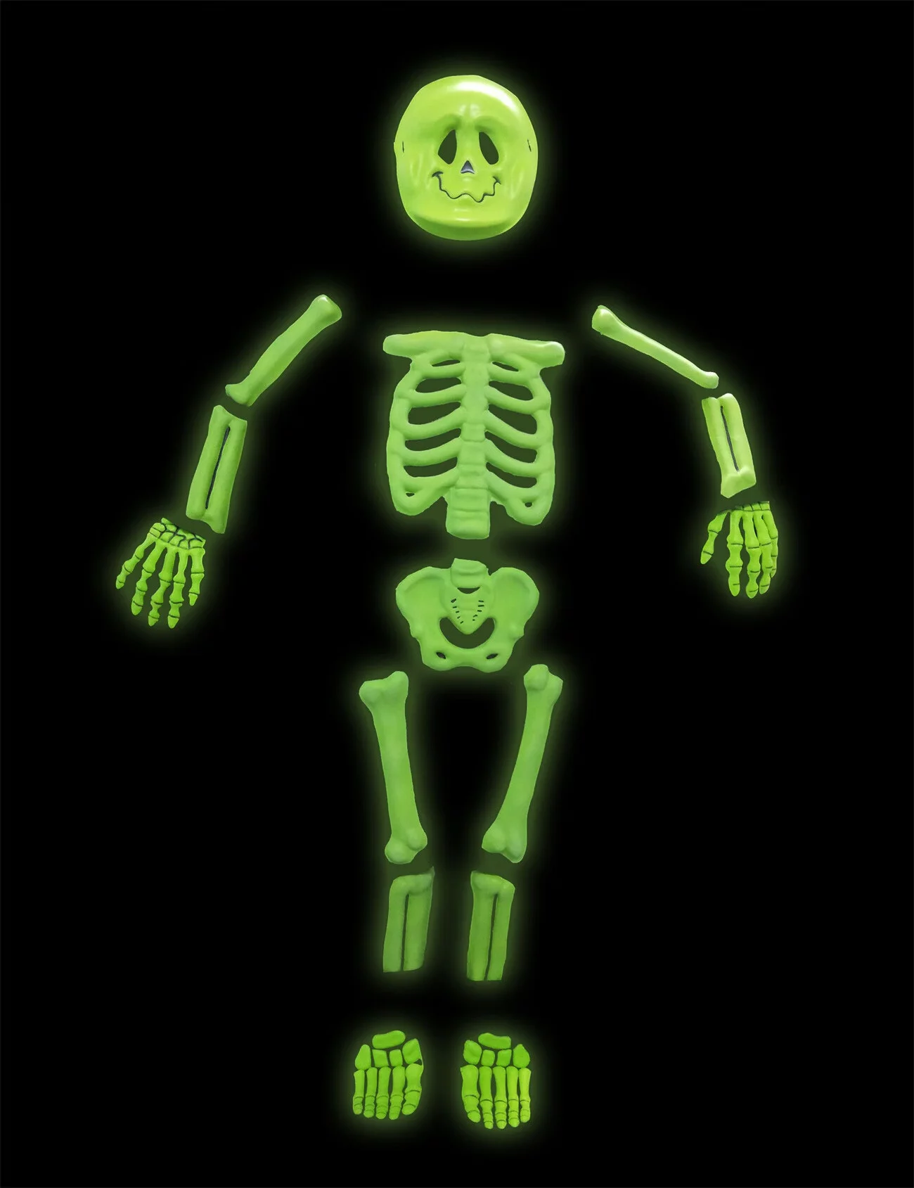 Kids Boys Halloween Skeleton Costume Glowing in The Dark Fancy Dress Outfit Green 3-10 Years