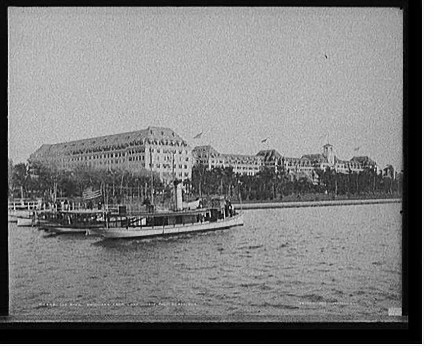 Historic Framed Print, The Royal Poinciana from Lake Worth, Palm Beach, Fla., 17-7/8