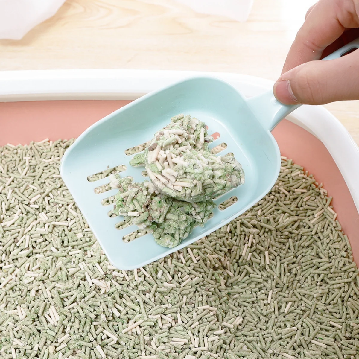 1 set of cat litter shovel plastic mesh cat litter shovel thickened cat excrement shovel artifact cat litter shovel