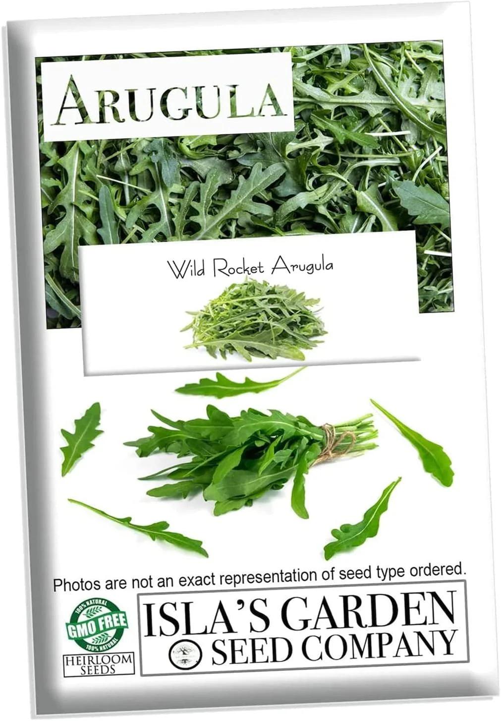 Wild Rocket Arugula Seeds, 1000 Heirloom Seeds Per Packet, Non GMO Seeds, Isla's Garden Seeds