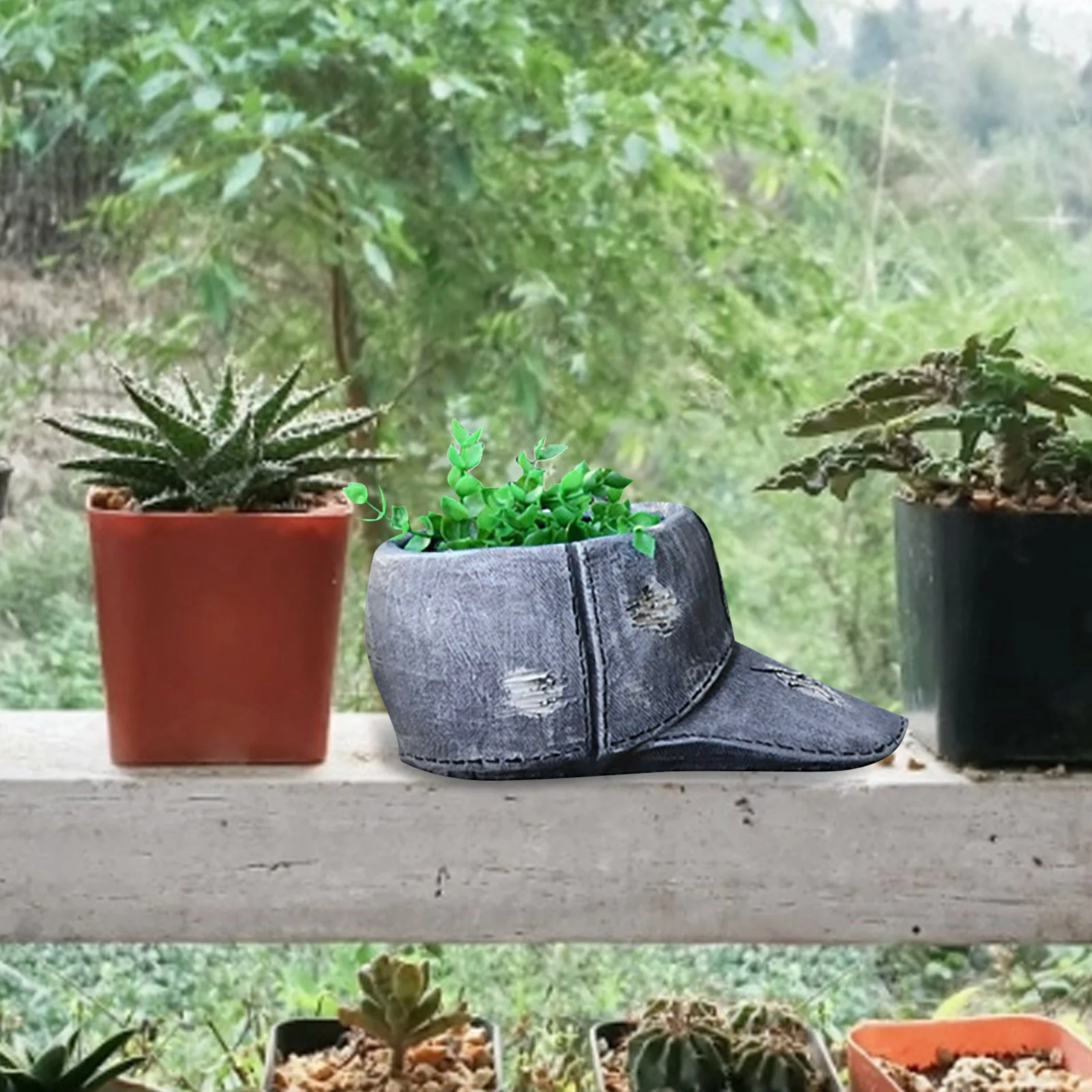 Flower Denim Resin Clothes Creative Flower Decoration Pots Pants Pots Decoration & Hangs Utility Tool