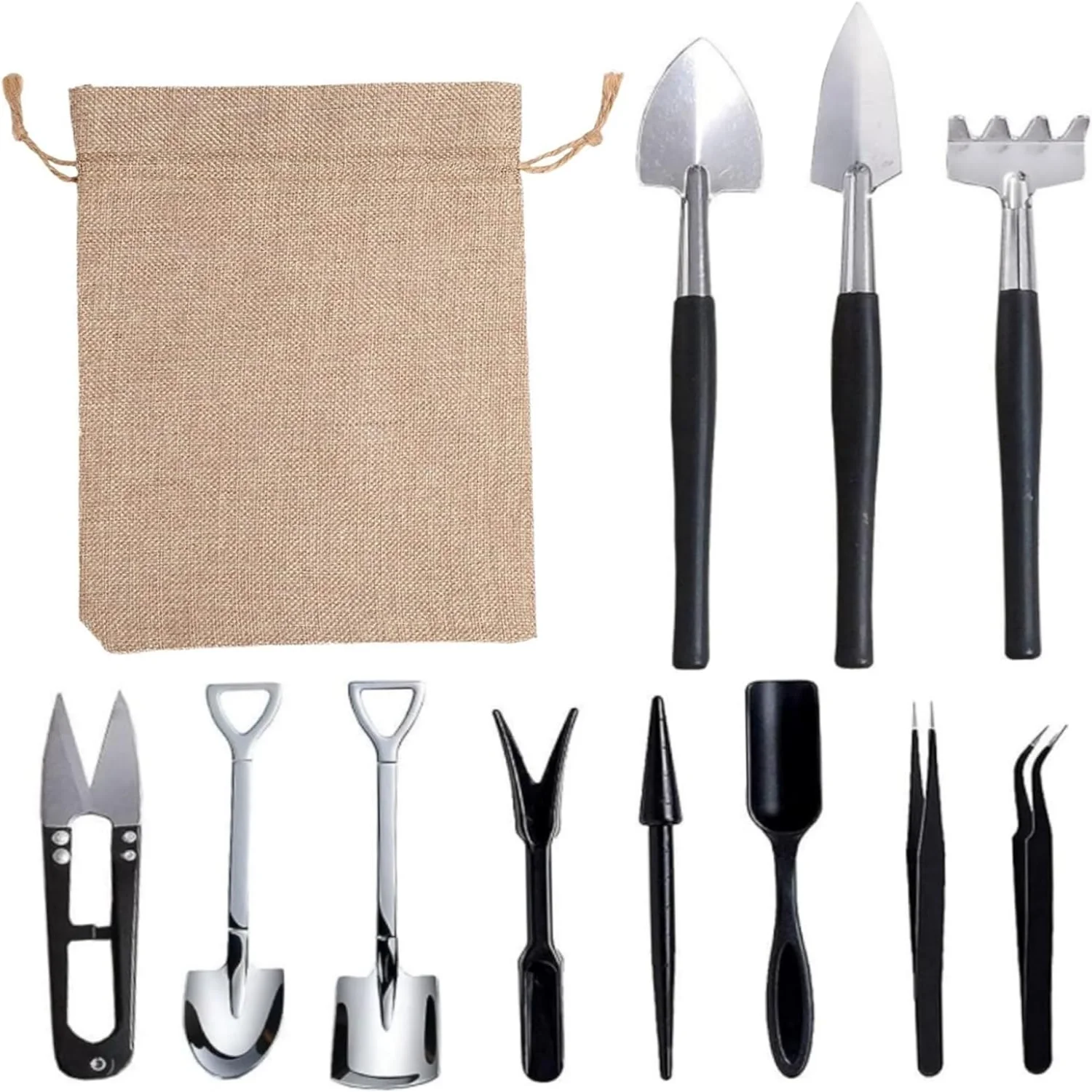 Professional 12Pcs/Set Terrarium Kit Garden Tools Set Mini Handheld Succulent Tool Kit for Transplanting Trimming Plants Care - Gardening Tools for Terrarium