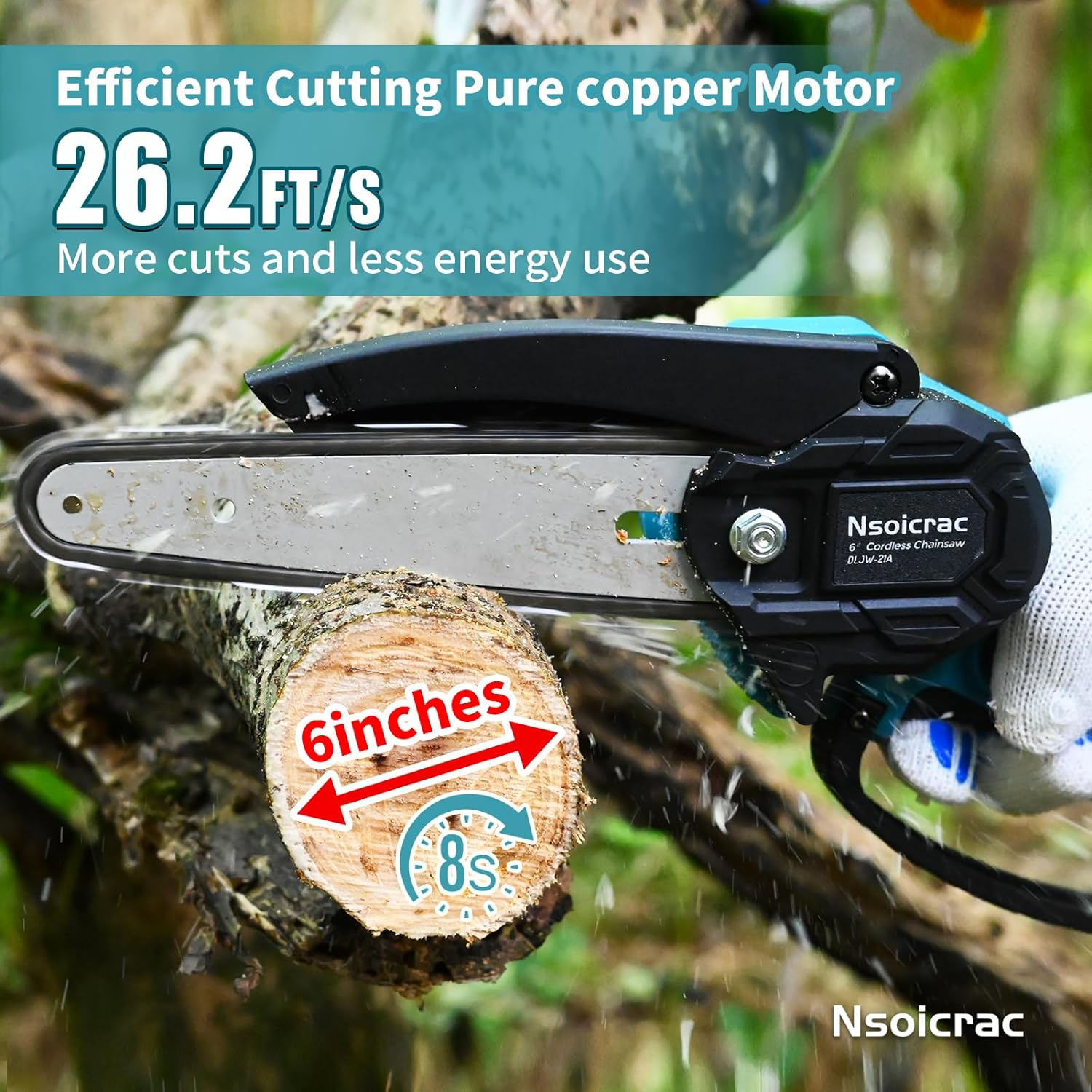 Mini Chainsaw  mini chainsaw cordless  mini chainsaw 6 inch cordless for Tree Branches  Courtyard and Garden(Handheld Chainsaw + 2 Batteries) Christmas Gifts for Men